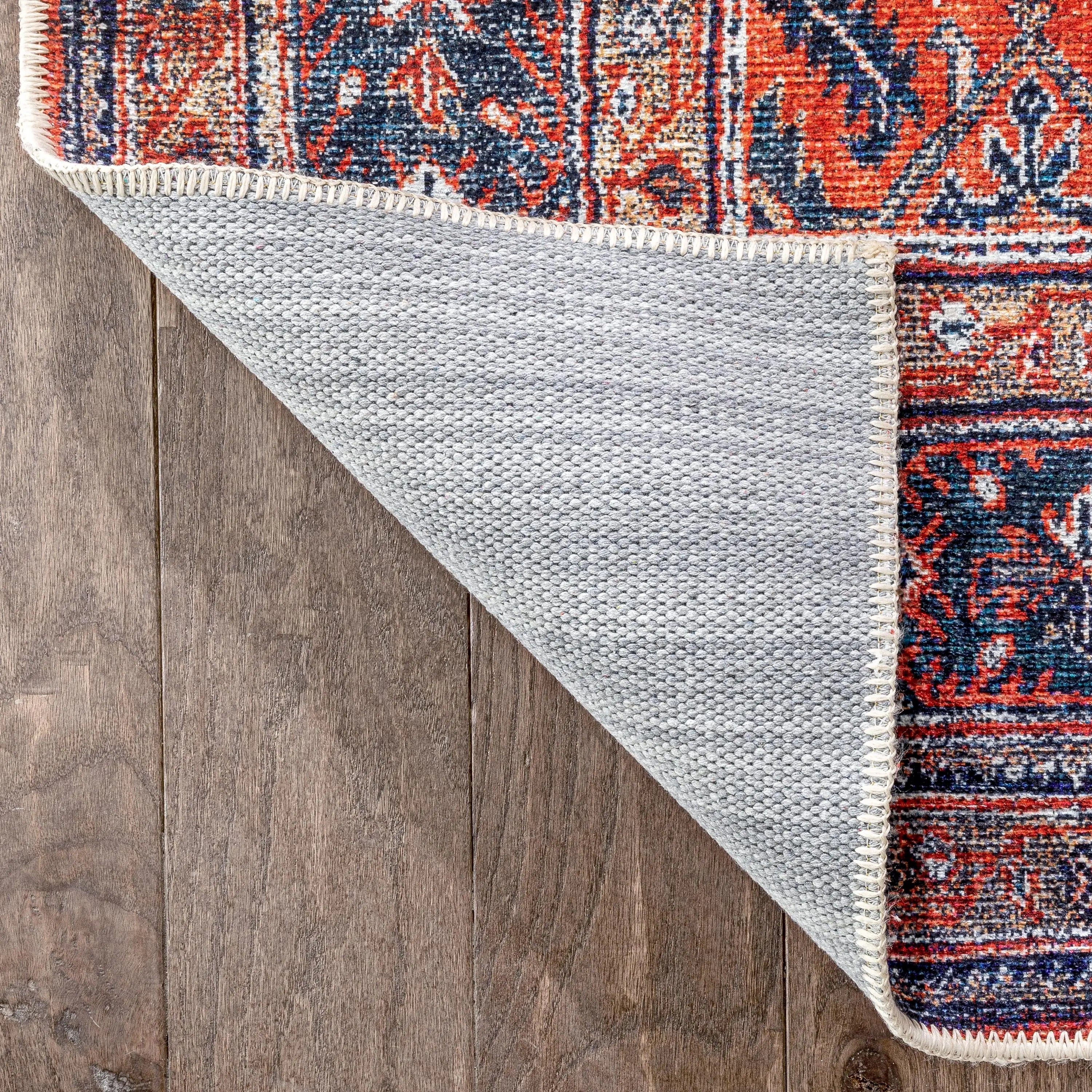 Daliah Machine Washable Vintage Persian Oriental Red Flat-Weave Rug、mySite、gigharbornorthrealestate