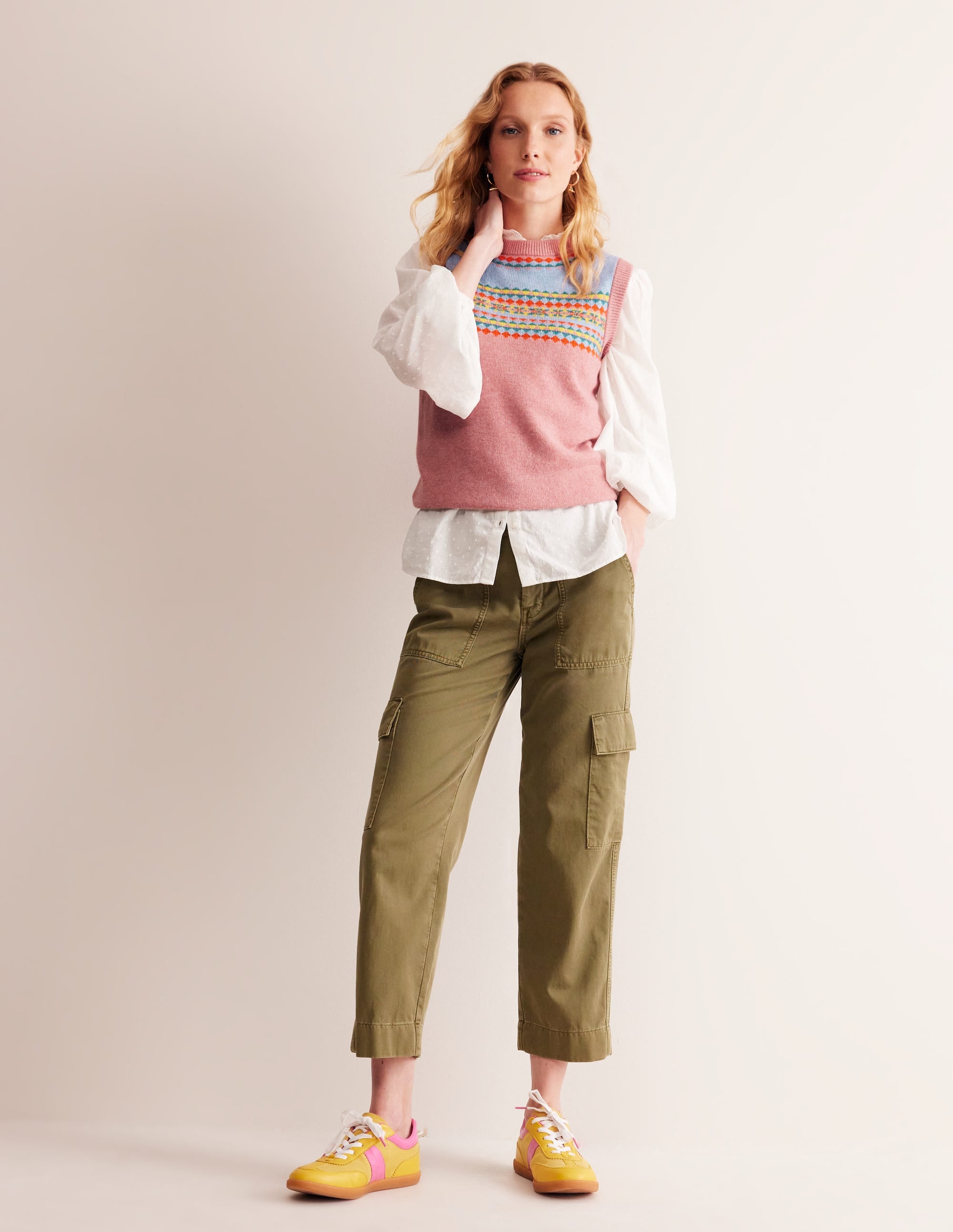  Edie Fair Isle Sweater Vest-Pink Fair Isle、mySite、ashleygrahame