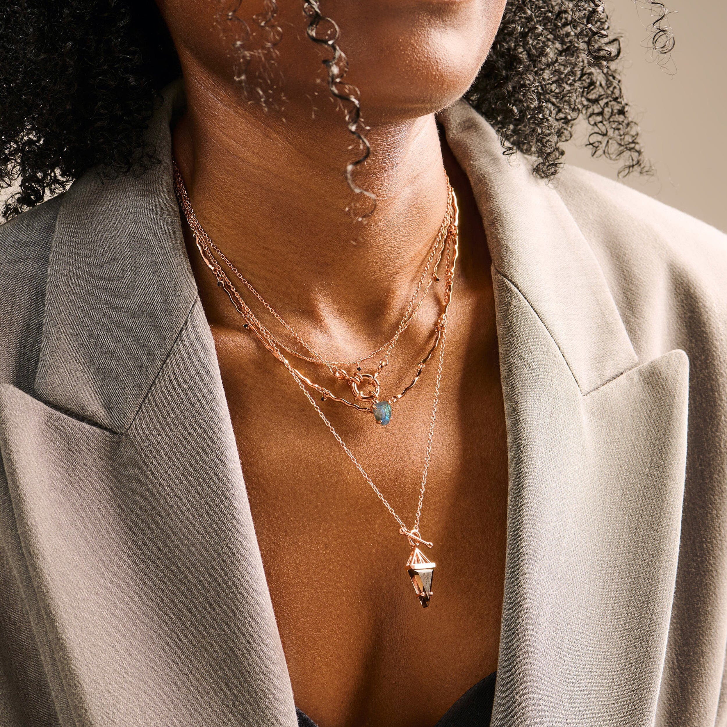 Raw Crystal Necklace - Flowing Labradorite、mySite、hinf8tx79