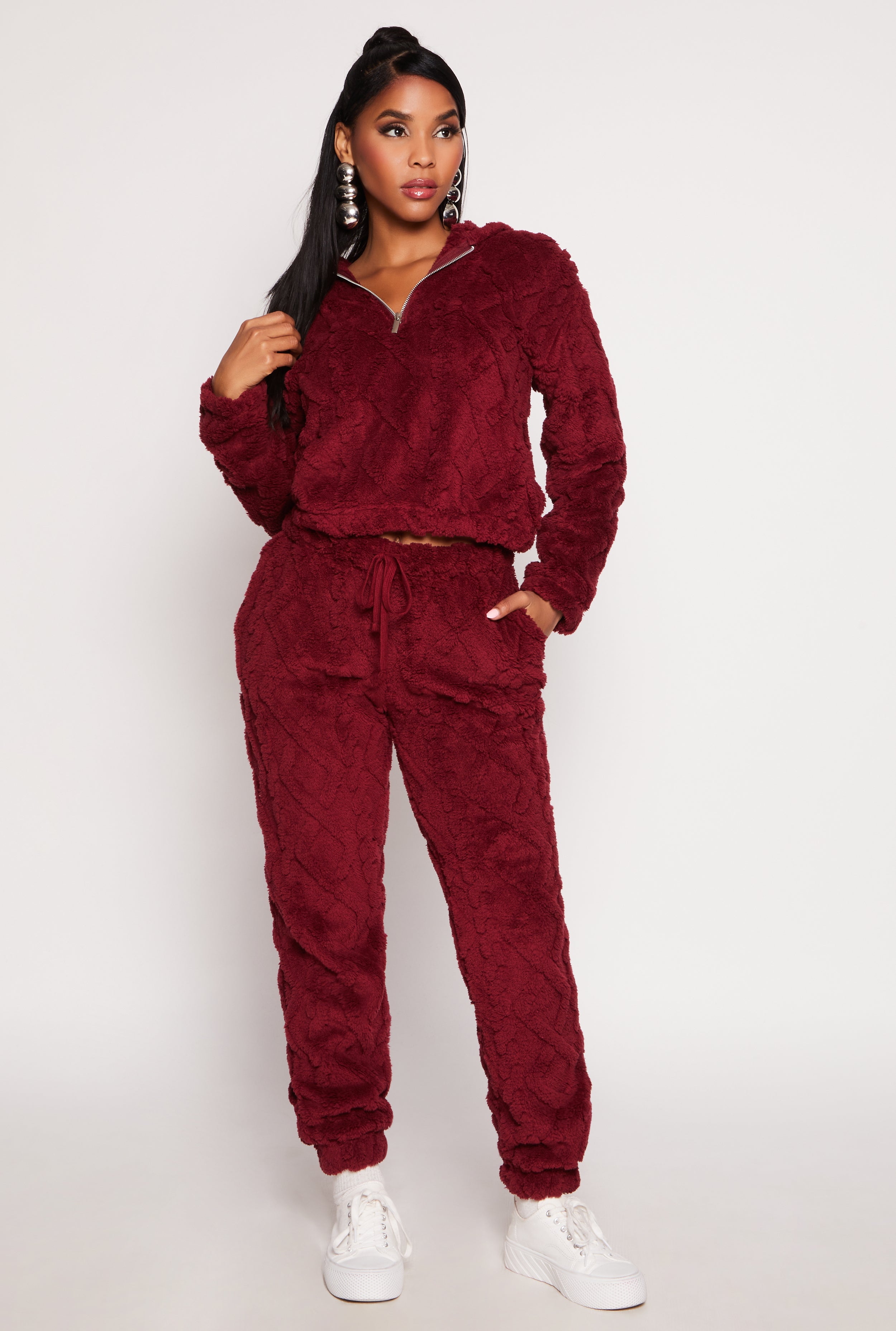 Almost Famous Faux Fur Half Zip Hoodie、mySite、camillekostekn