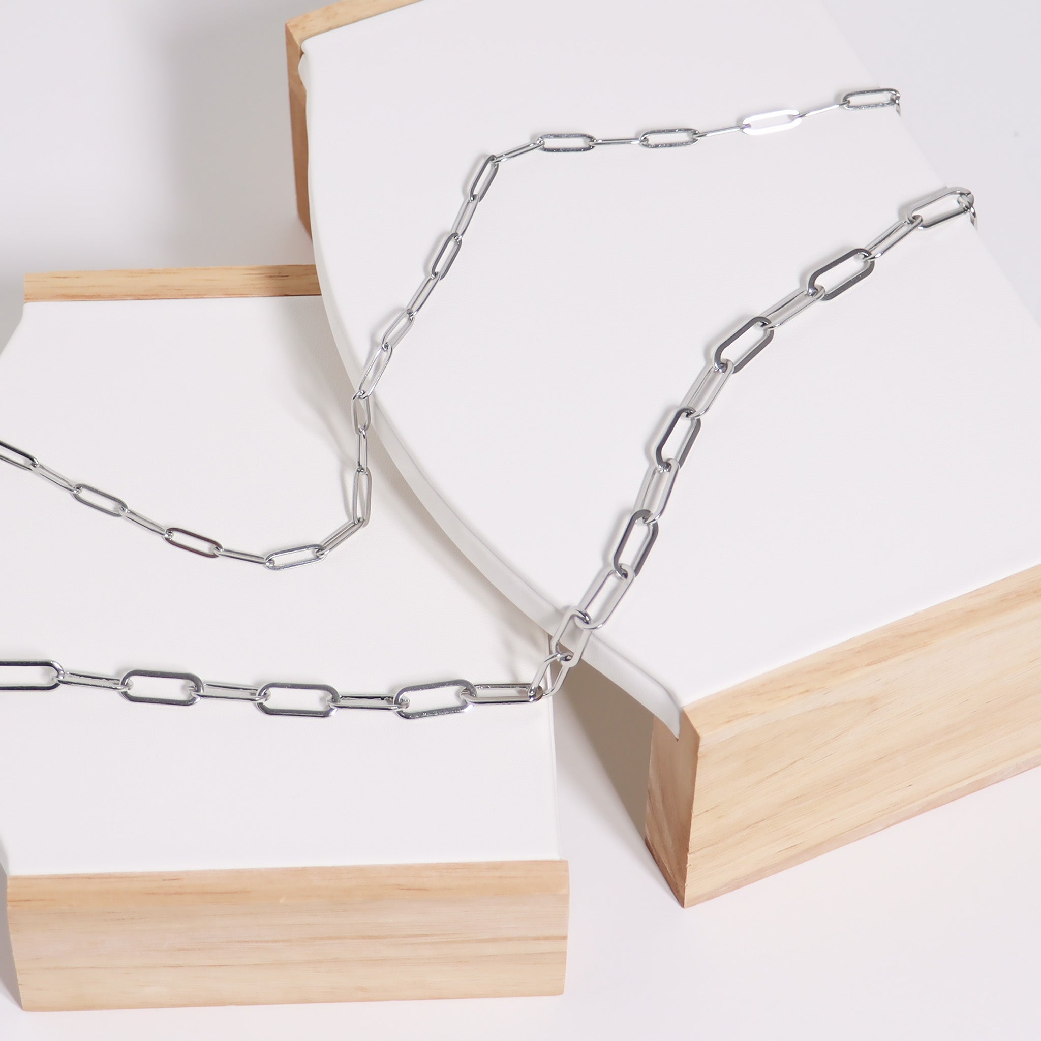 Stainless Steel Paperclip Chain Necklace / CHN9761、mySite、dreamappss