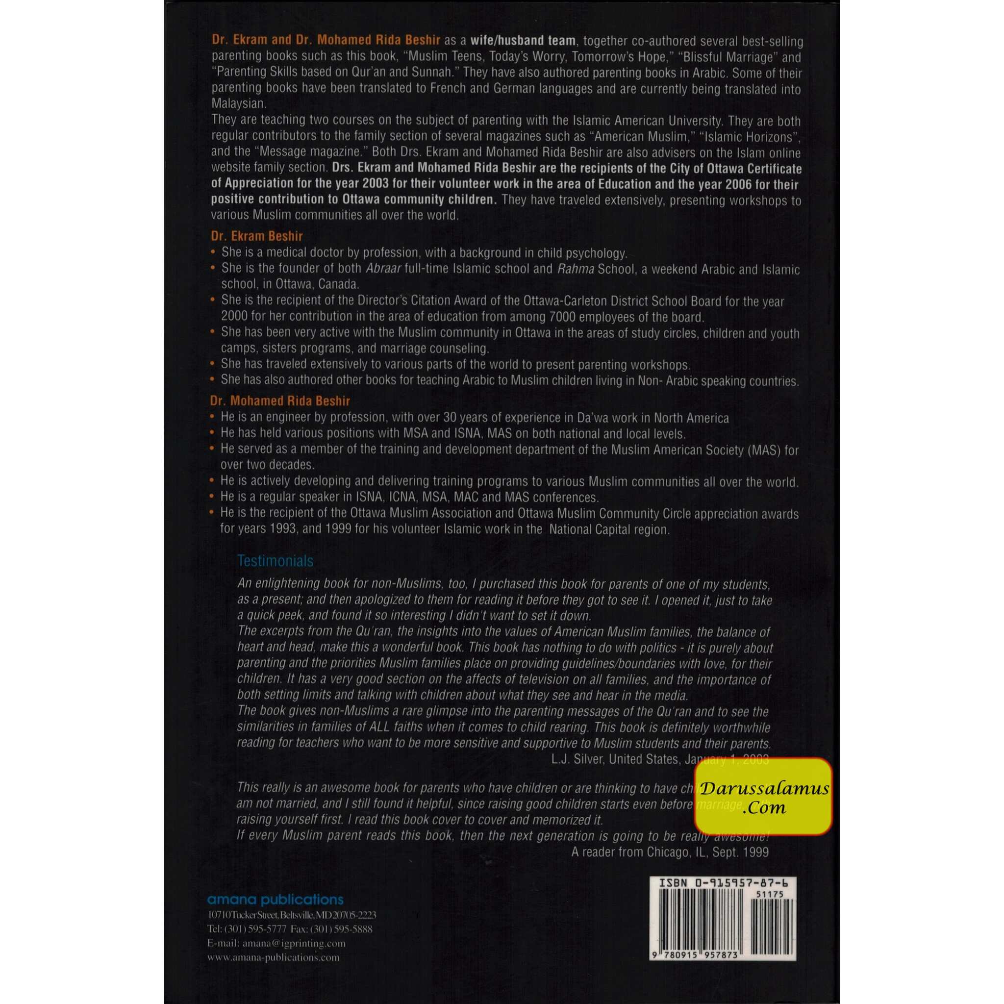 Meeting the Challenge of Parenting in the West : An Islamic Perspective By Ekram Beshir M.D. and Mohamed Rida Beshir、mySite、topwebapps