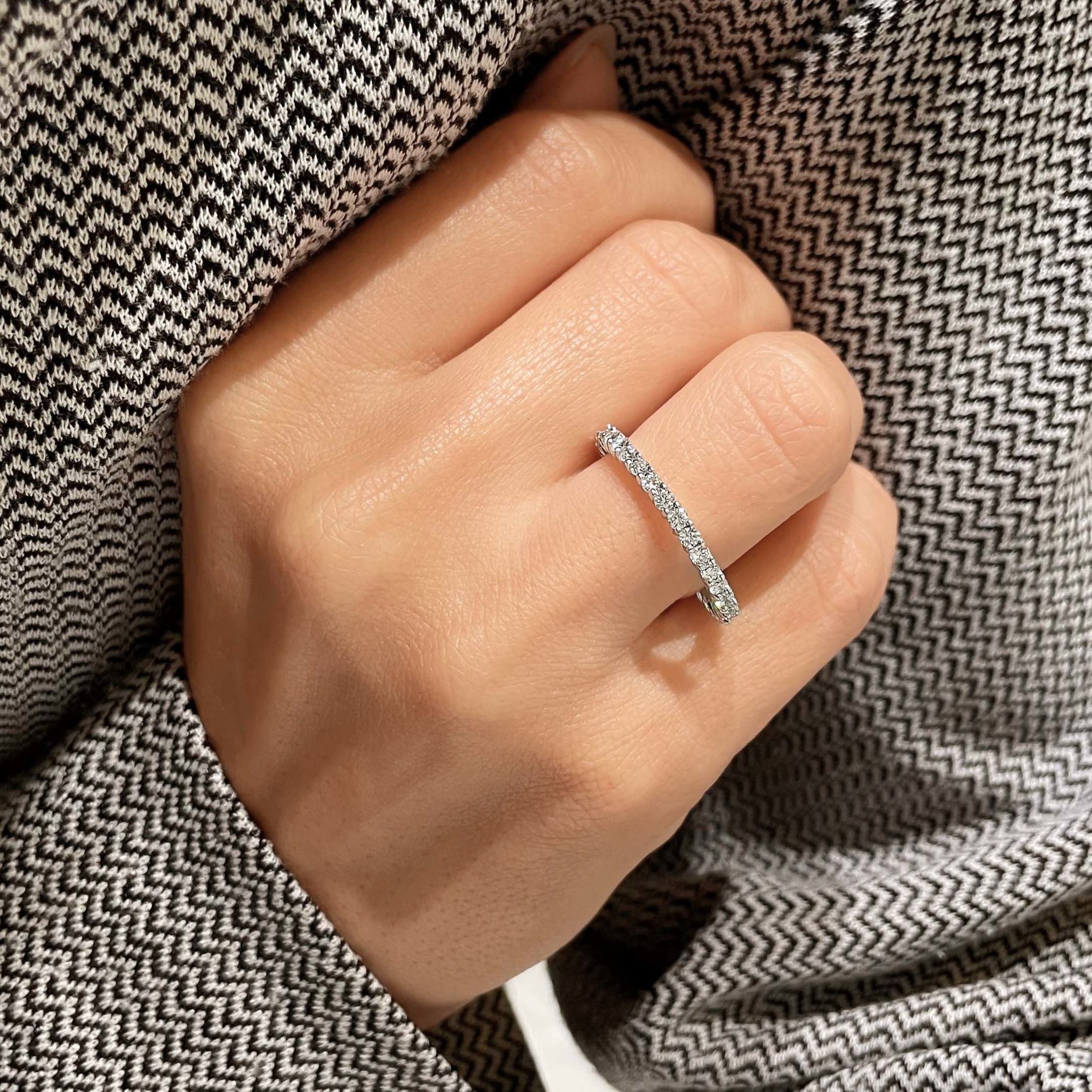 Trinity Lab Grown Eternity Wedding Ring (0.9 Carat) -14K White Gold、mySite、hinf8tx79