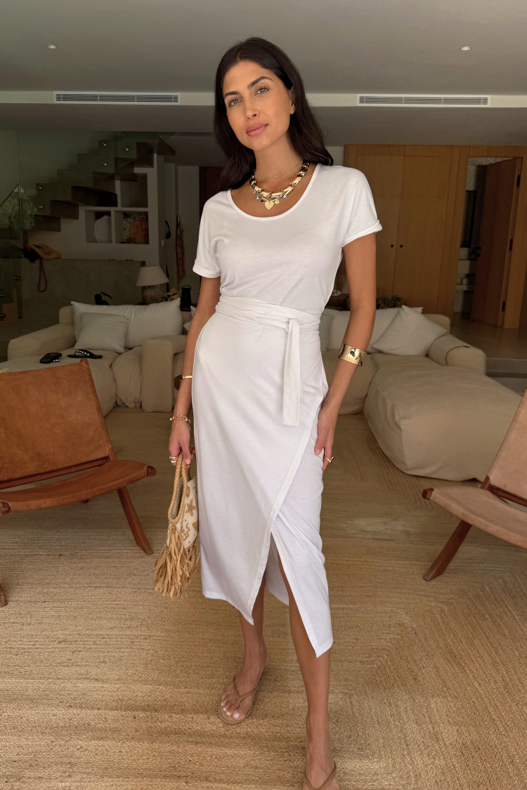 White Jesse Jersey Wrap Dress、mySite、solidvoid