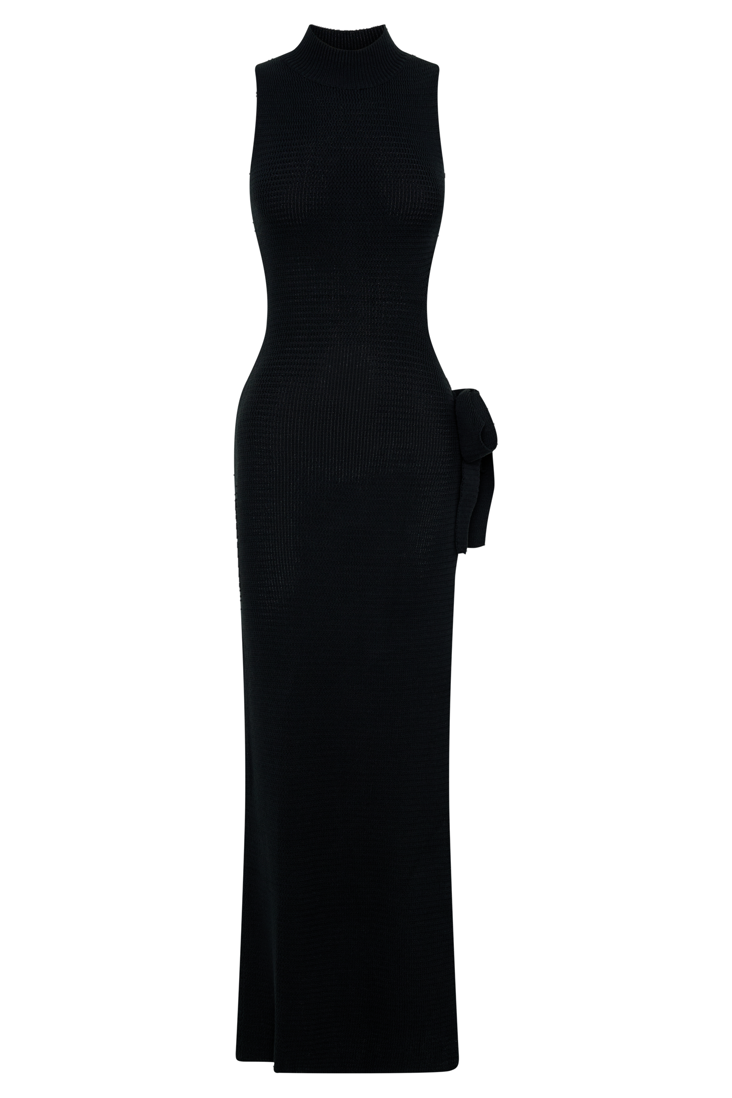 Stephanie Cut Out Knit Maxi Dress - Black、mySite、solidvoid