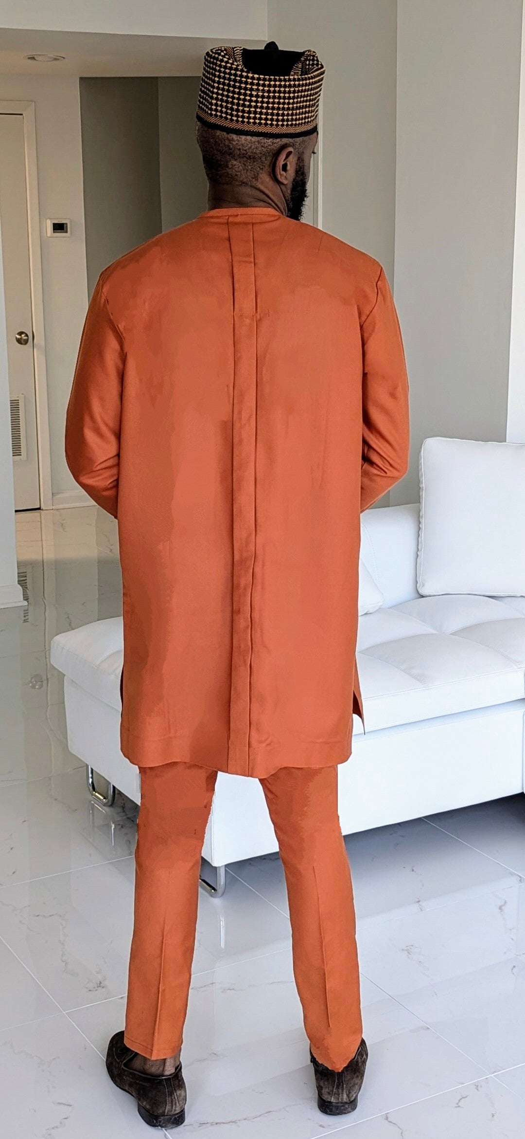 Dupsie's Maidala Burnt-Orange African Senator Dashiki Suit DPASBOLS3、mySite、solidvoid