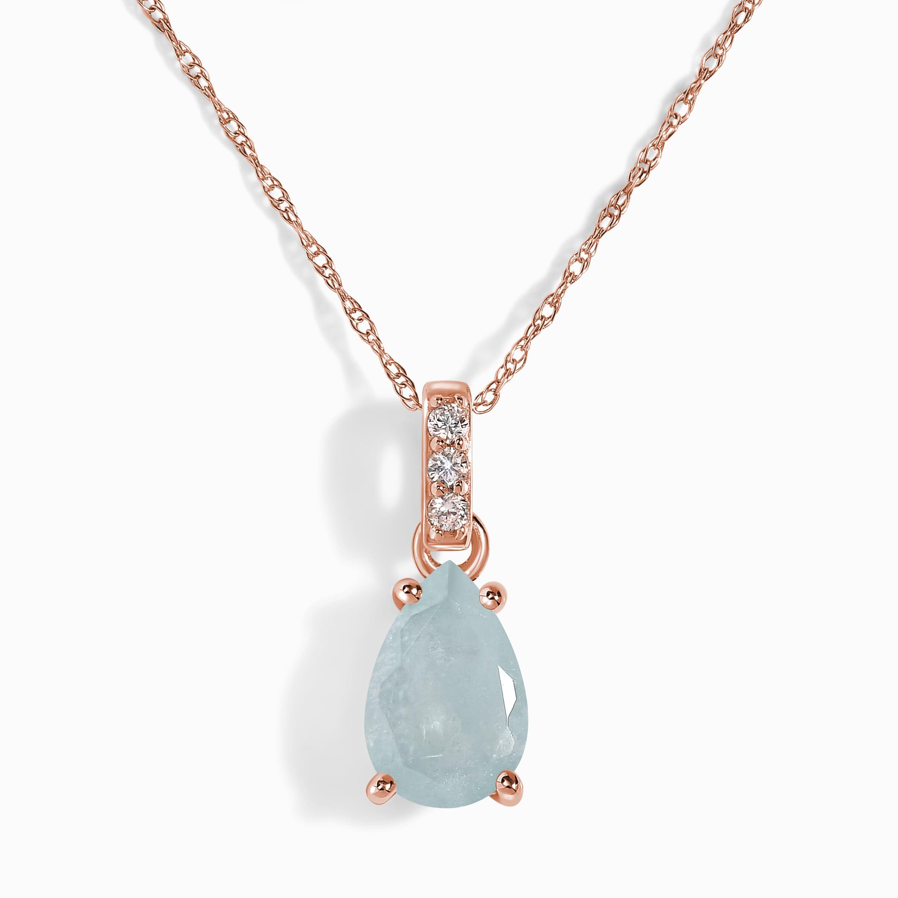 Aquamarine Diamond Necklace Sway - March Birthstone、mySite、hinf8tx79