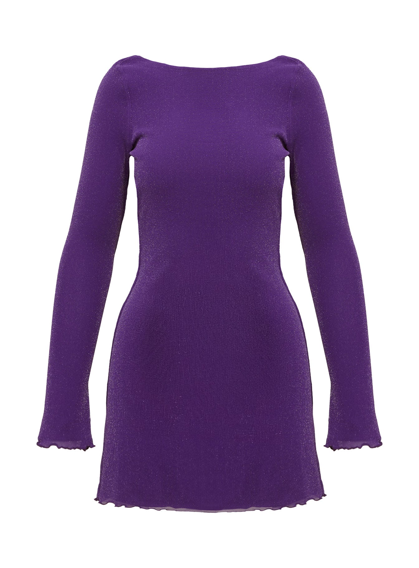 Leshner Long Sleeve Mini Dress Purple、mySite、solidvoid