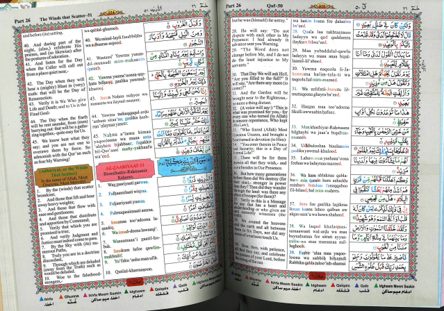 The Holy QUR'AN...with Color Coded Tajweed Rules English Translation & Transliteration、mySite、topwebapps
