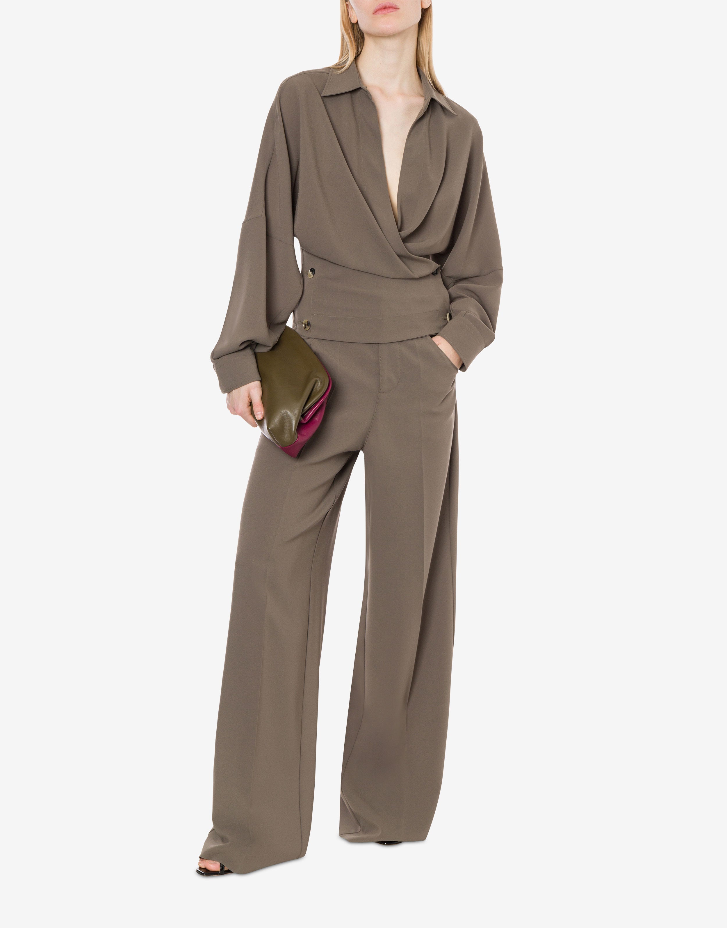 Camicia incrociata in crepe leggera、mySite、aoinhome