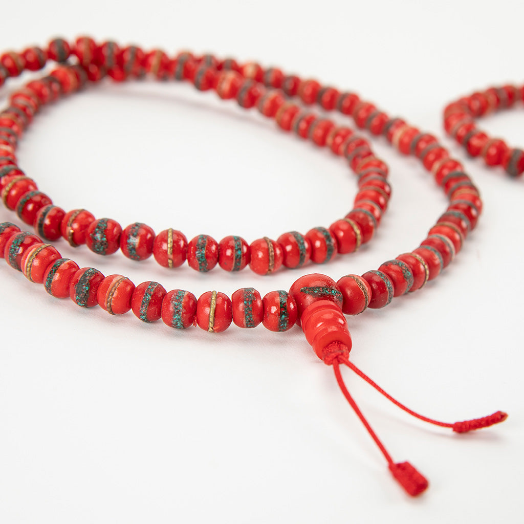 Red Tibetan Yak Bone Mala Set、mySite、topwebapps