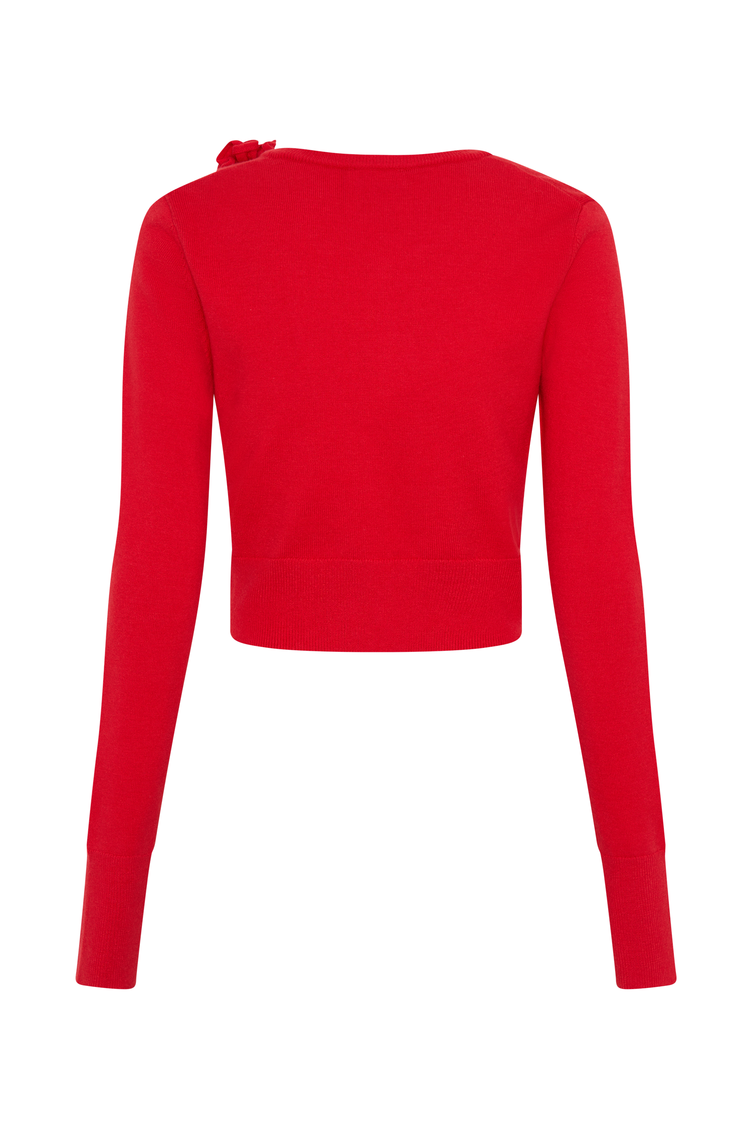 Gianna Knit Cardigan With Flowers - Red、mySite、solidvoid