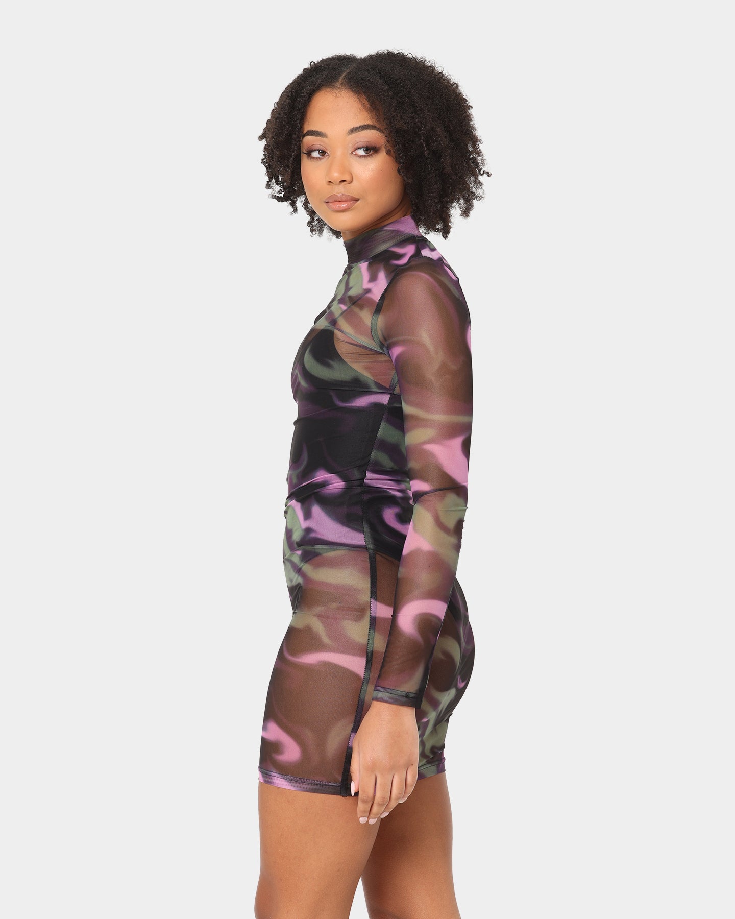 EN ES Women's Arora Long Sleeve Dress Marble、mySite、zt4zffjzw