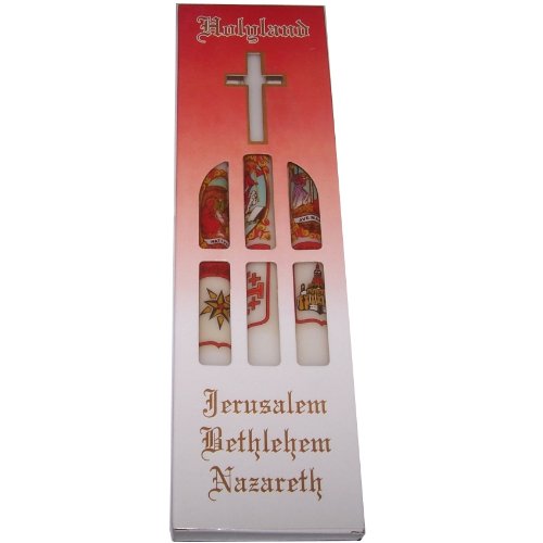 Holy Land Easter Candles - Marked with Jerusalem, Bethlehem and Nazareth、mySite、elrpsem3k