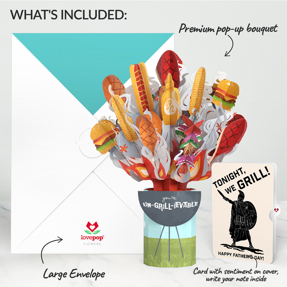 Grill Master Father's Day Bouquet and Spartan Grilling Sentiment Set、mySite、solidvoid