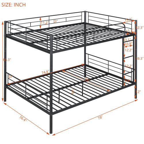 Twin Over Twin Metal Bunk Bed (Black) ( old sku: MF189201BAA )、、casual