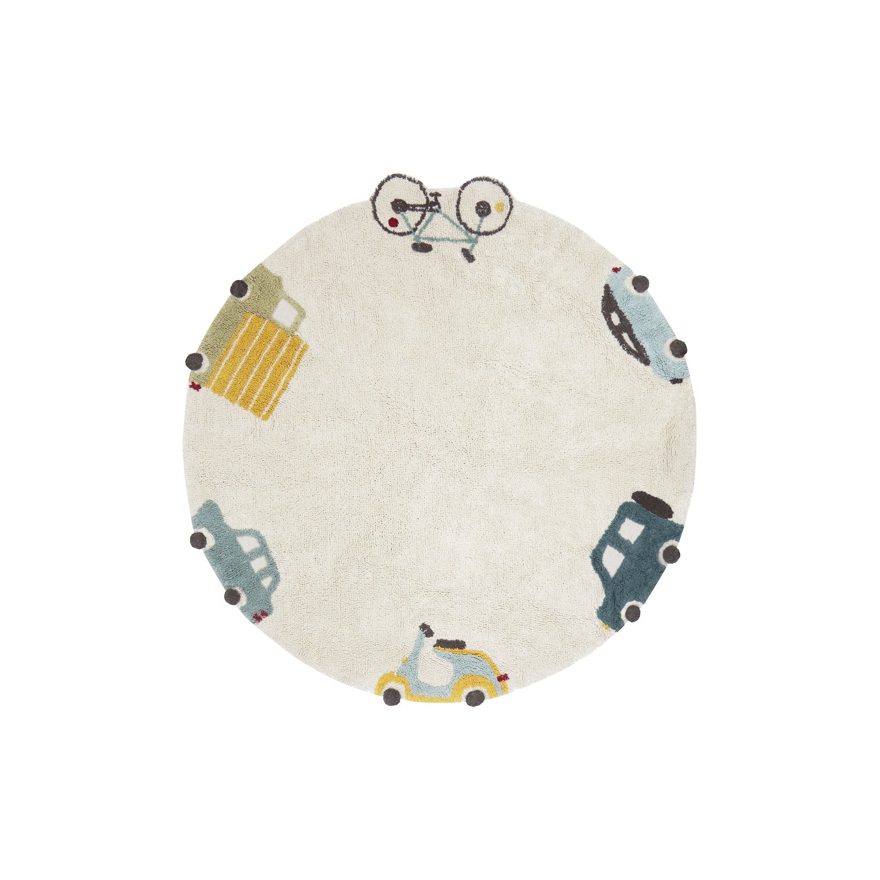 Eco-City Wheels Washable Round Area Rug、mySite、gigharbornorthrealestate