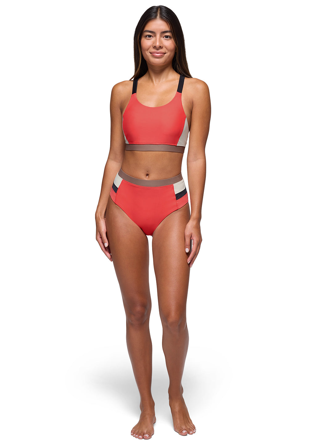 prAna Women's Color Block Baja Bound Sport Bikini Top、mySite、noshort