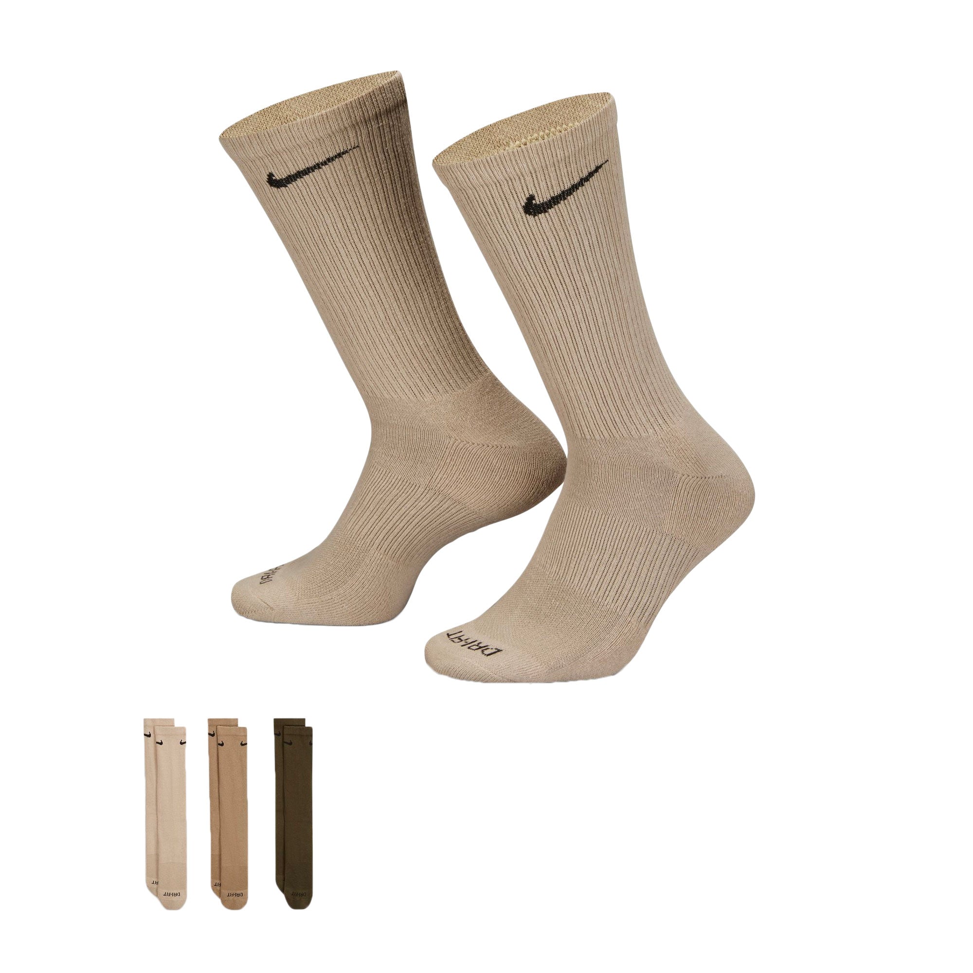 Nike Everyday Plus Cushioned Training Crew (3 Pair) Socks Multi Color、mySite、bottomscart