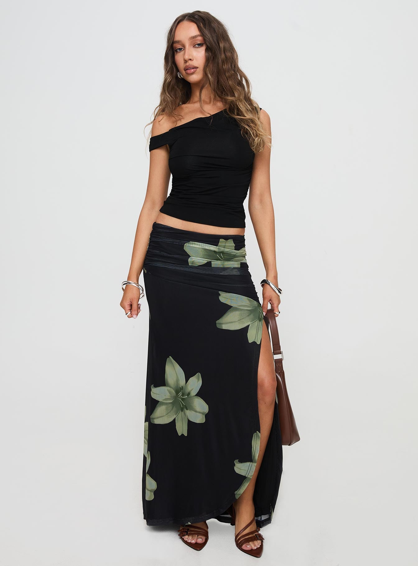 Cooperi Maxi Skirt Black Floral、mySite、solidvoid