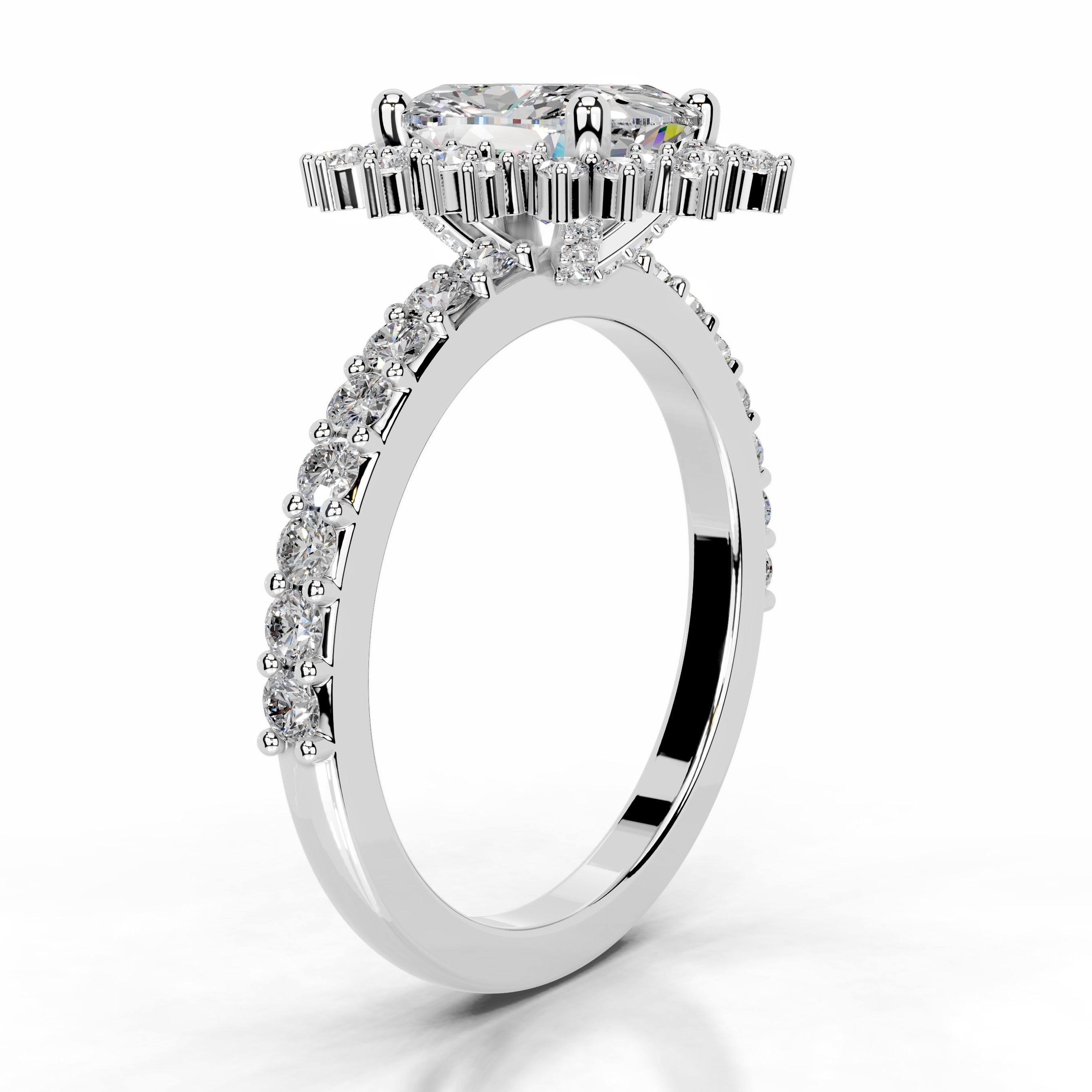 Bodil Moissanite & Diamond Ring - 14K White Gold、mySite、hinf8tx79