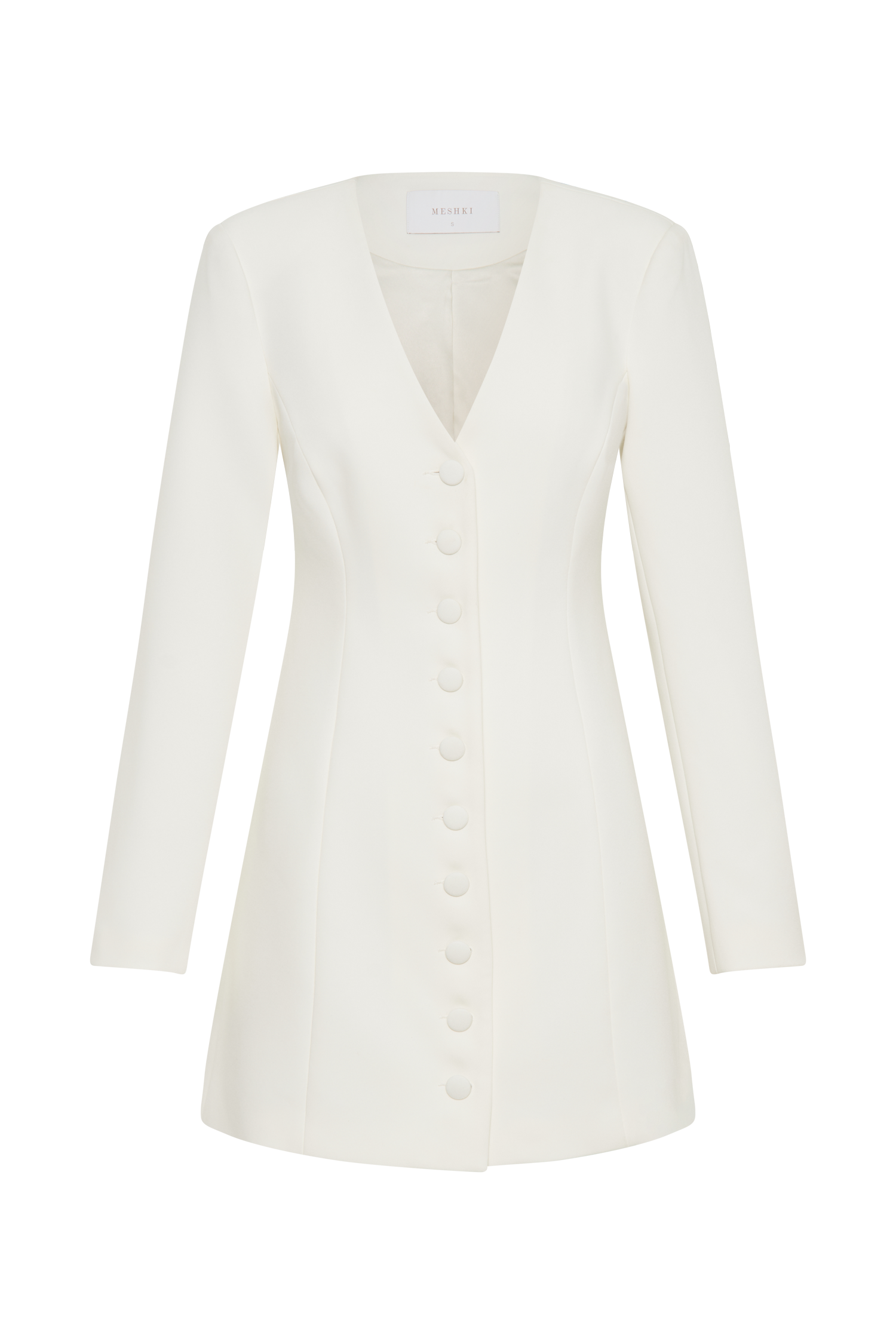 Hurley Long Sleeve Blazer Mini Dress - Ivory、mySite、solidvoid