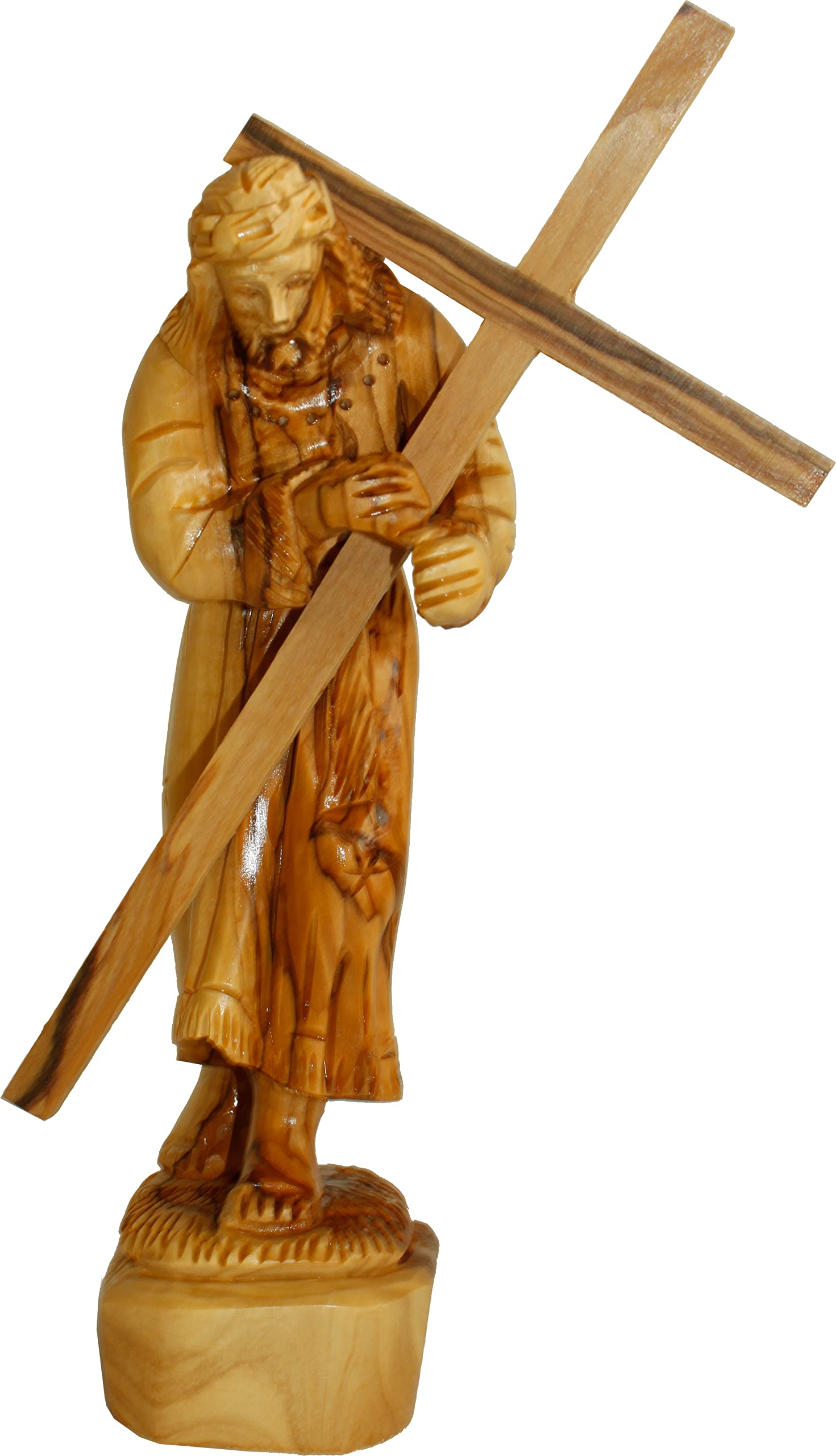 Holy Land Market Jesus Carrying The Cross - Olive Wood (24 cm or 9.5 Inches with Cross)、mySite、topwebapps