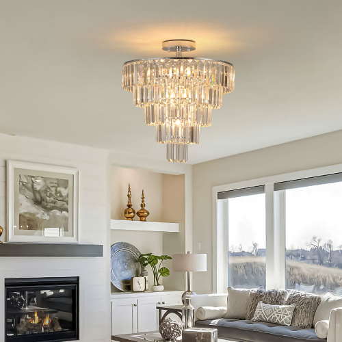 (Same as W1340110373/L5010) Large crystal chandelier in white chrome color, modern style chandelier, dining room, living room, bedroom (Without Bulb)、、eastwooduniform