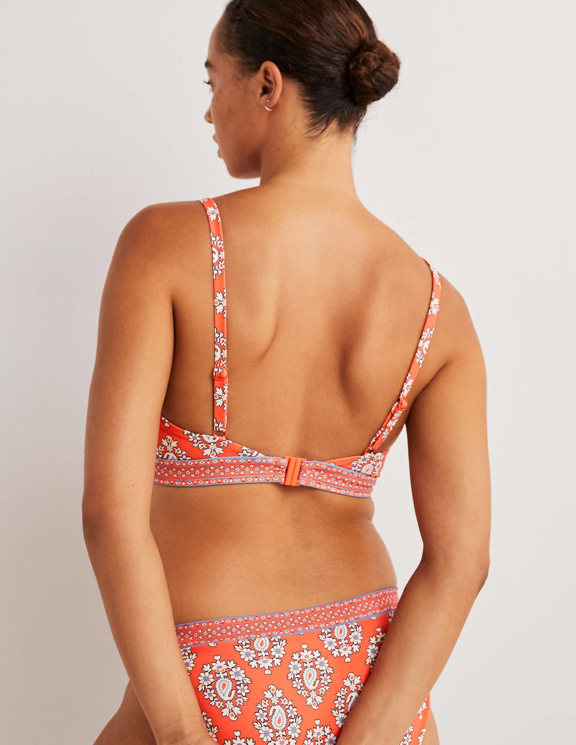  Arezzo V-neck Bikini Top-Coral, Opulent Paisley、mySite、ashleygrahame