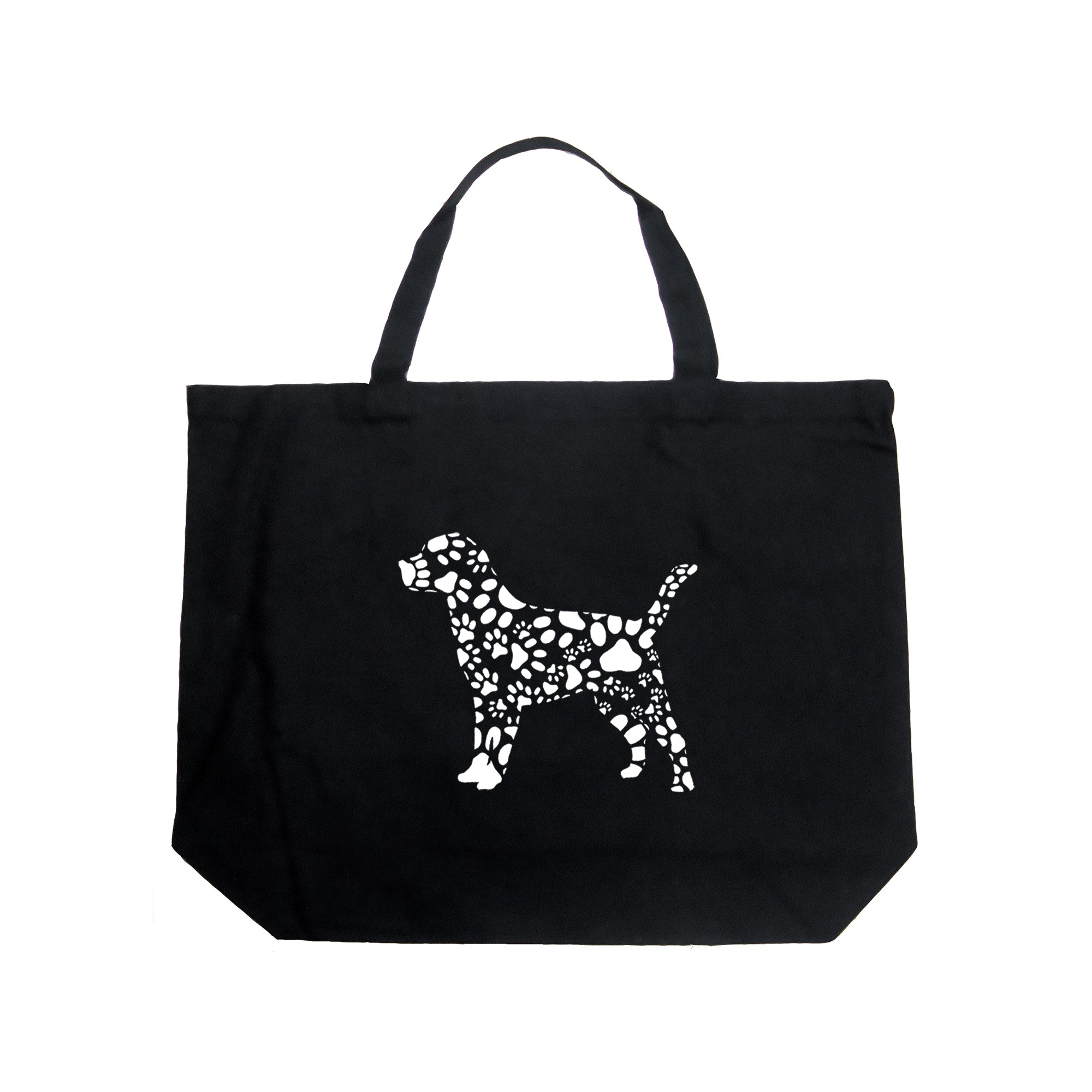 Dog Paw Prints - Large Word Art Tote Bag、mySite、camillekostekn