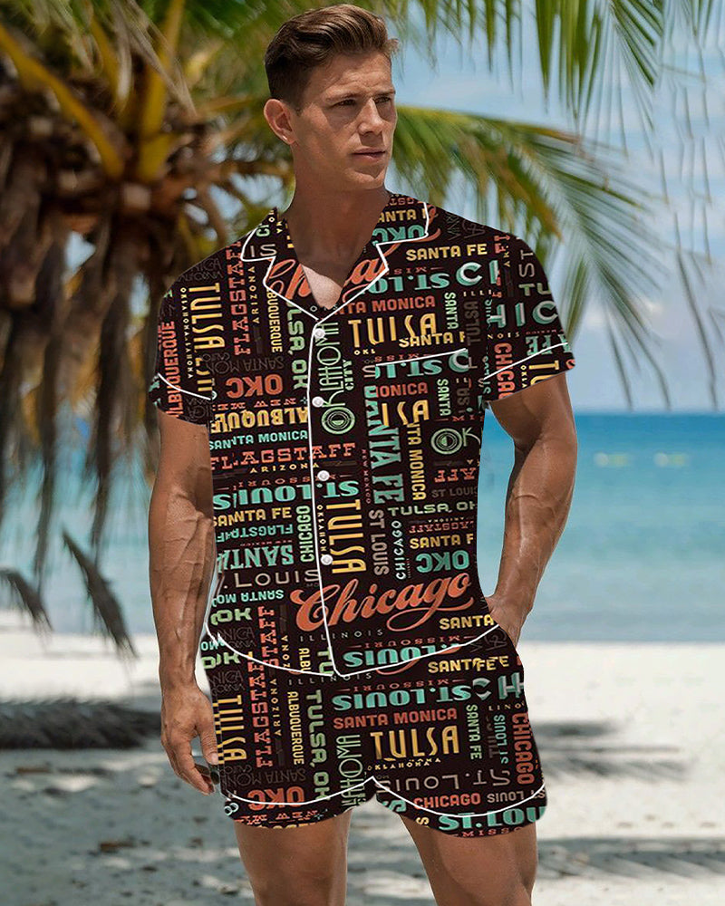 Men Music Theme Graffiti Satin Pajama Set、mySite、bengalsvssteelers