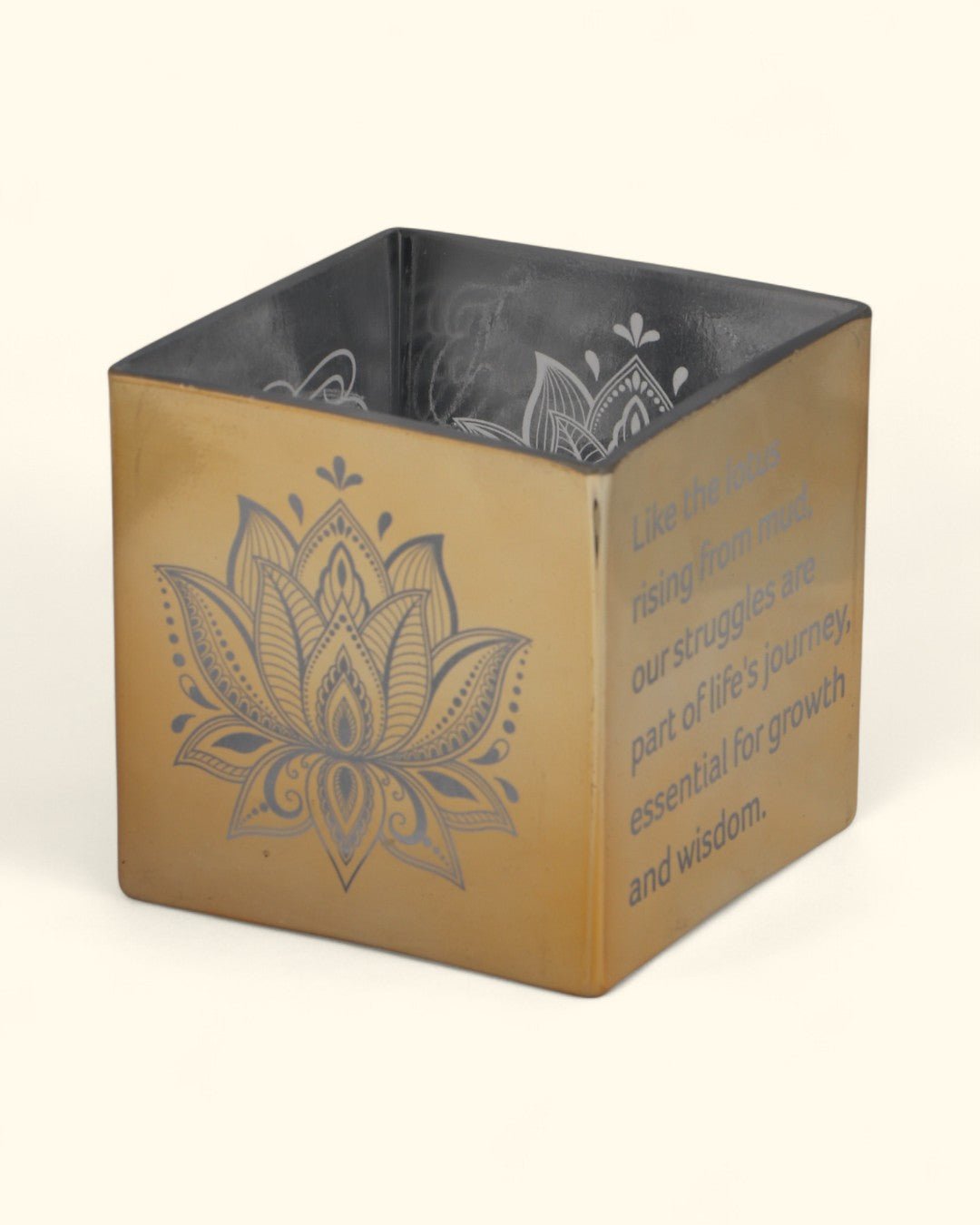 No Mud, No Lotus Glass Square Vase、mySite、topwebapps