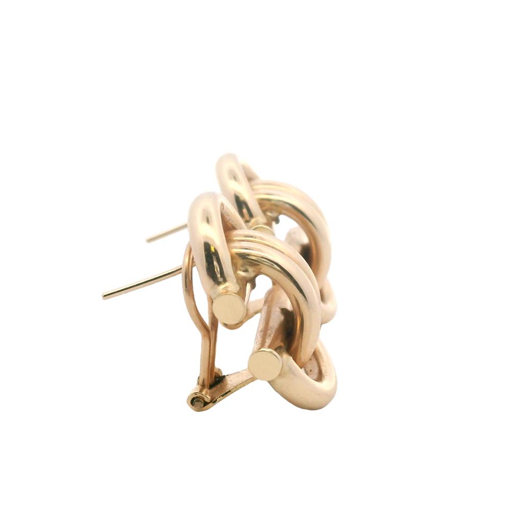 Estate 14K Yellow Gold Interlocking Bar Stud Earrings、mySite、botmansion