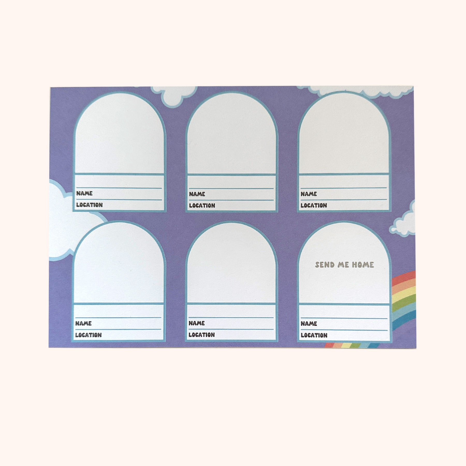  Rainbow Sky Adventures Travelling Sticker Card 5 Pack、mySite、ghnorth