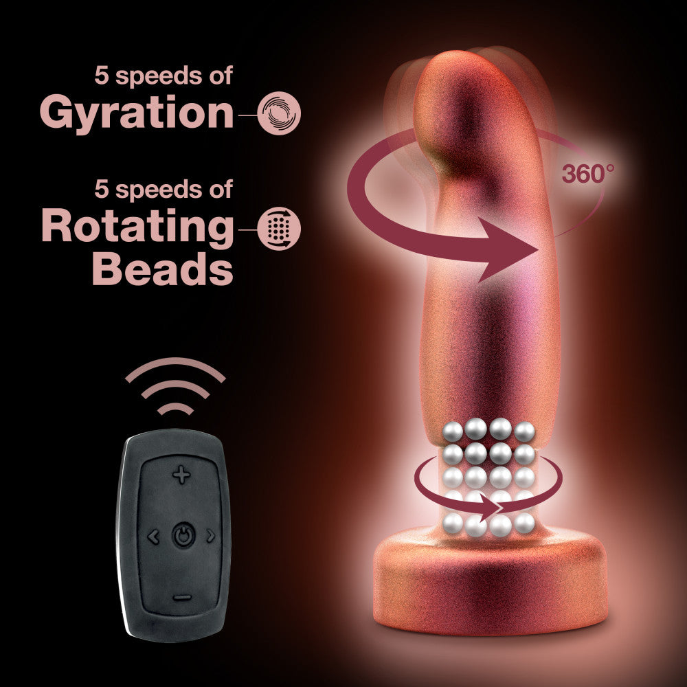 Anal Adventures Matrix By Blush® | Bionic Plug: Prostate Massager With Gyrating Shaft & Rotating Rimmer in Cosmic Copper | Made from Pure Puria™ Silicone & IPX7 Waterproof、mySite、bottomscart