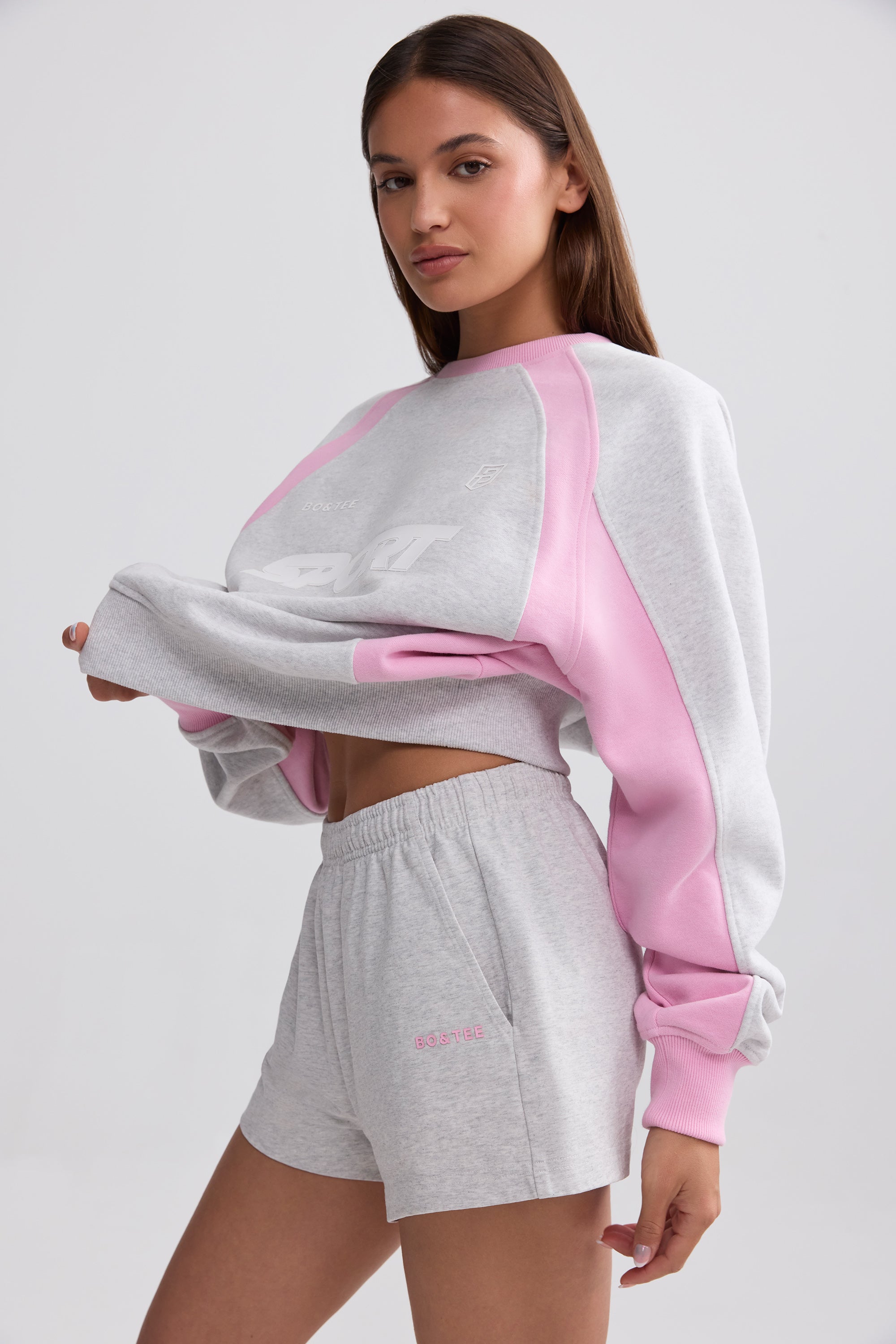 Elasticated Mini Shorts in Grey Marl、mySite、solidvoid