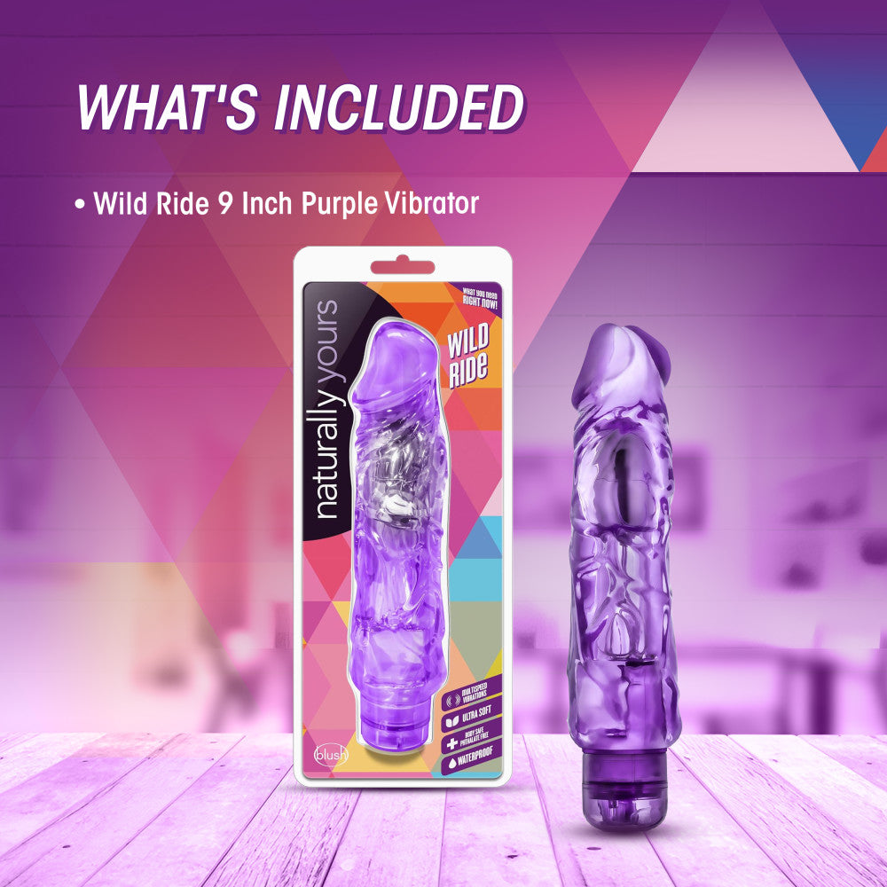 Naturally Yours By Blush® | Wild Ride Realistic Purple 9-Inch Vibrator、mySite、bottomscart