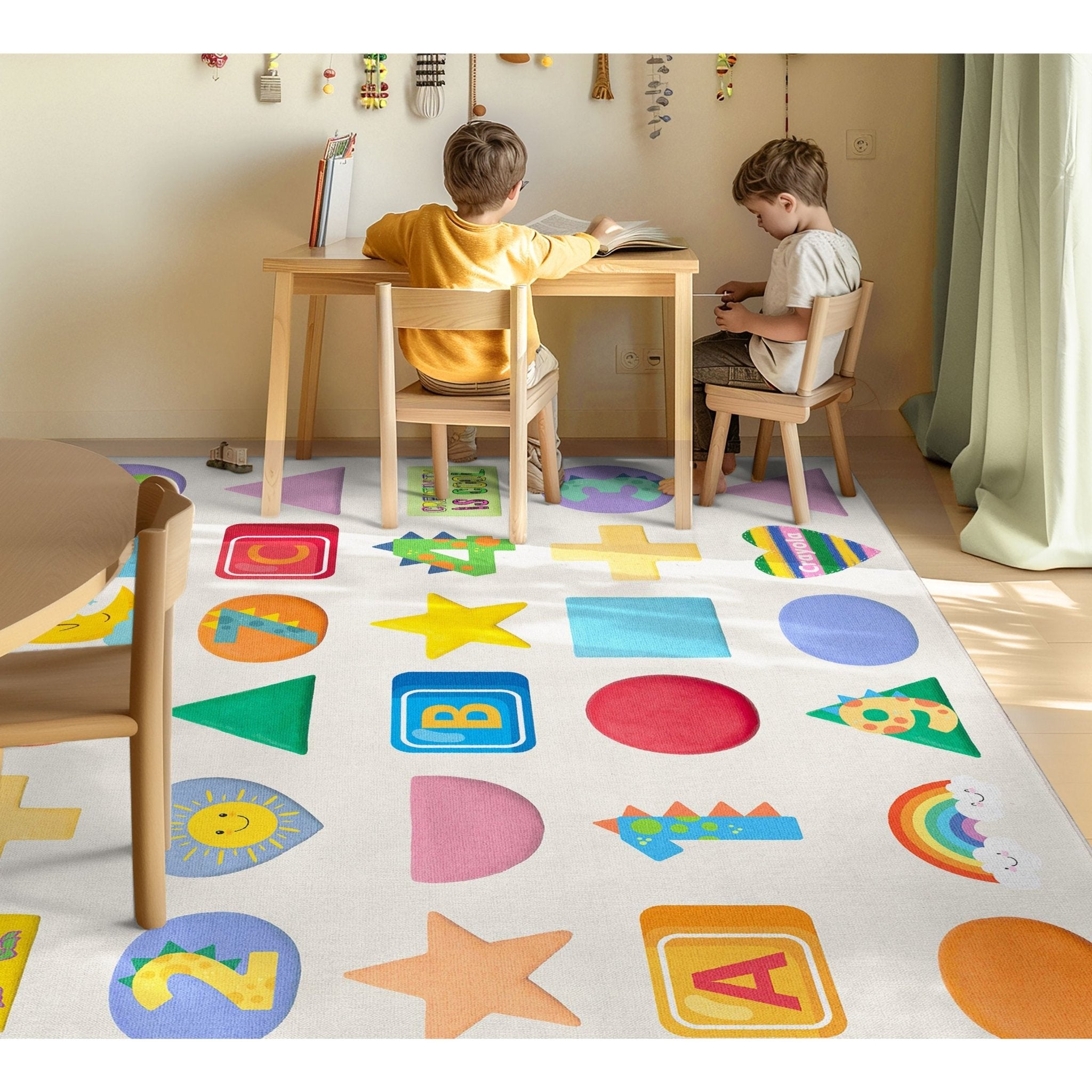 Crayola Modern Educational Numbers & Shapes Area Rug By Well Woven、mySite、gigharbornorthrealestate
