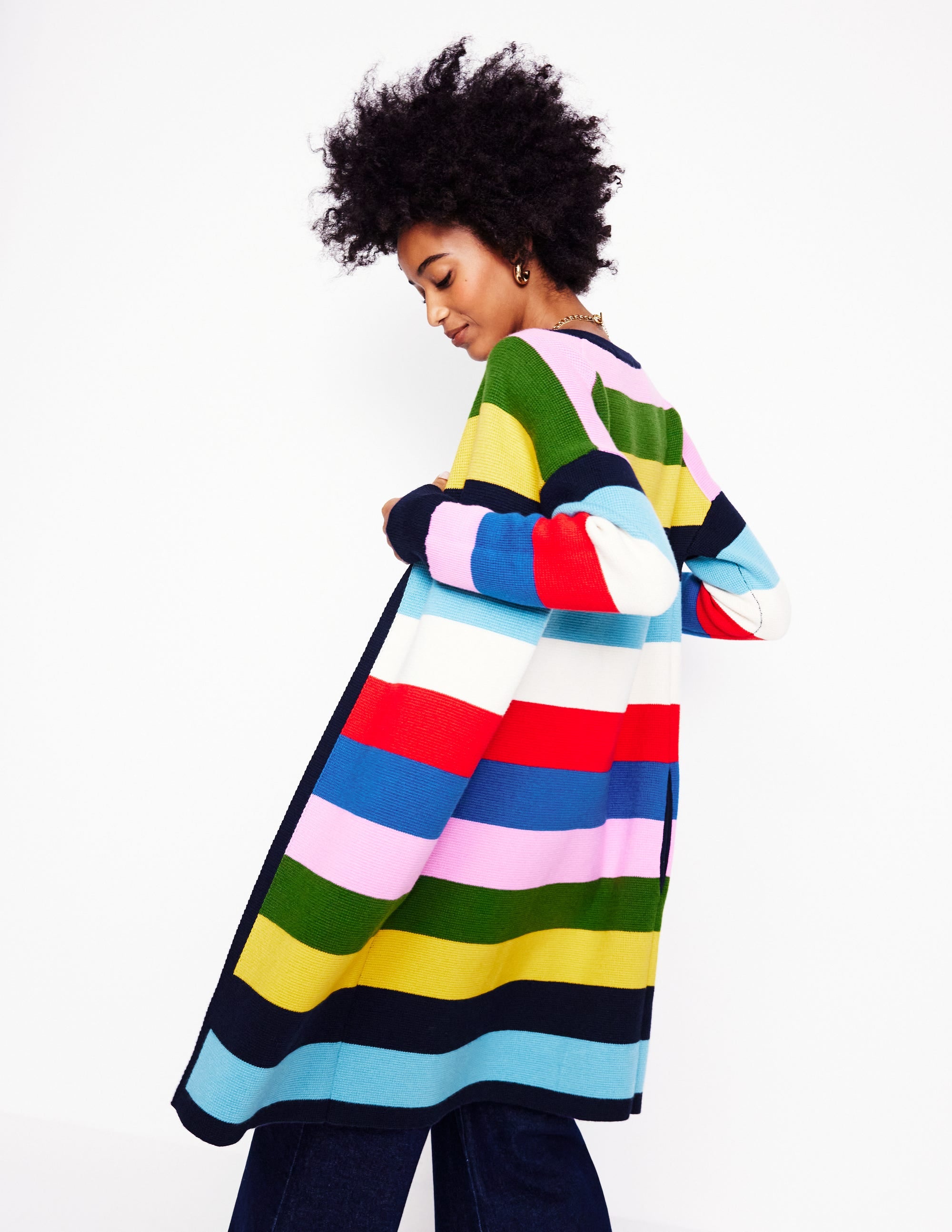  Striped Cotton-Blend Coatigan-Poppy Red, Blue Multi、mySite、ashleygrahame