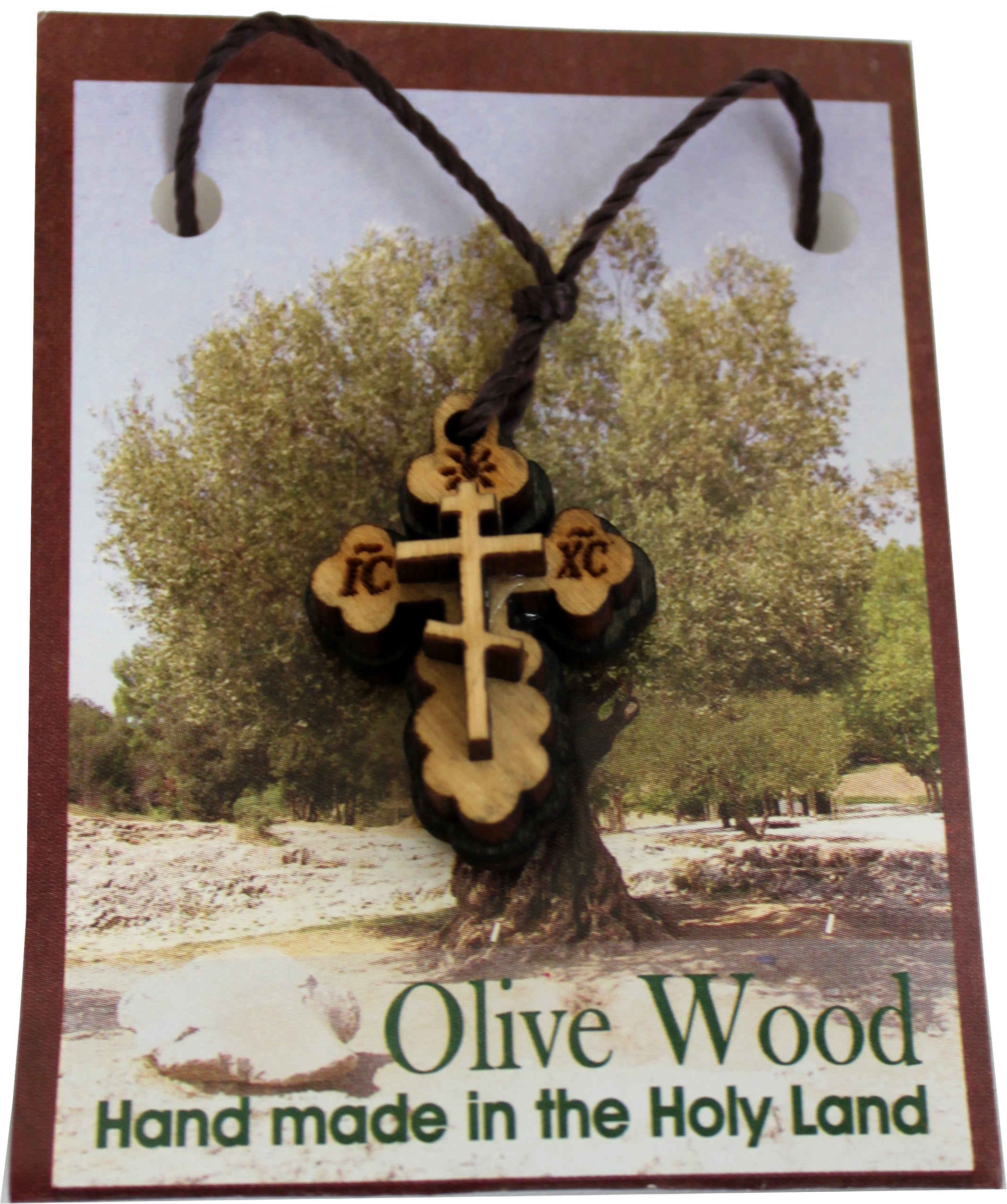Eastern or Orthodox olive wood Cross necklace、mySite、topwebapps