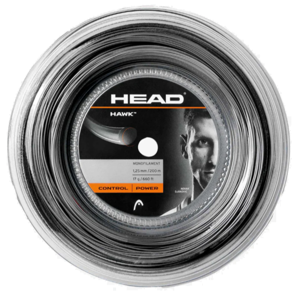 Head Hawk 16/1.30 Tennis String Reel (Black)