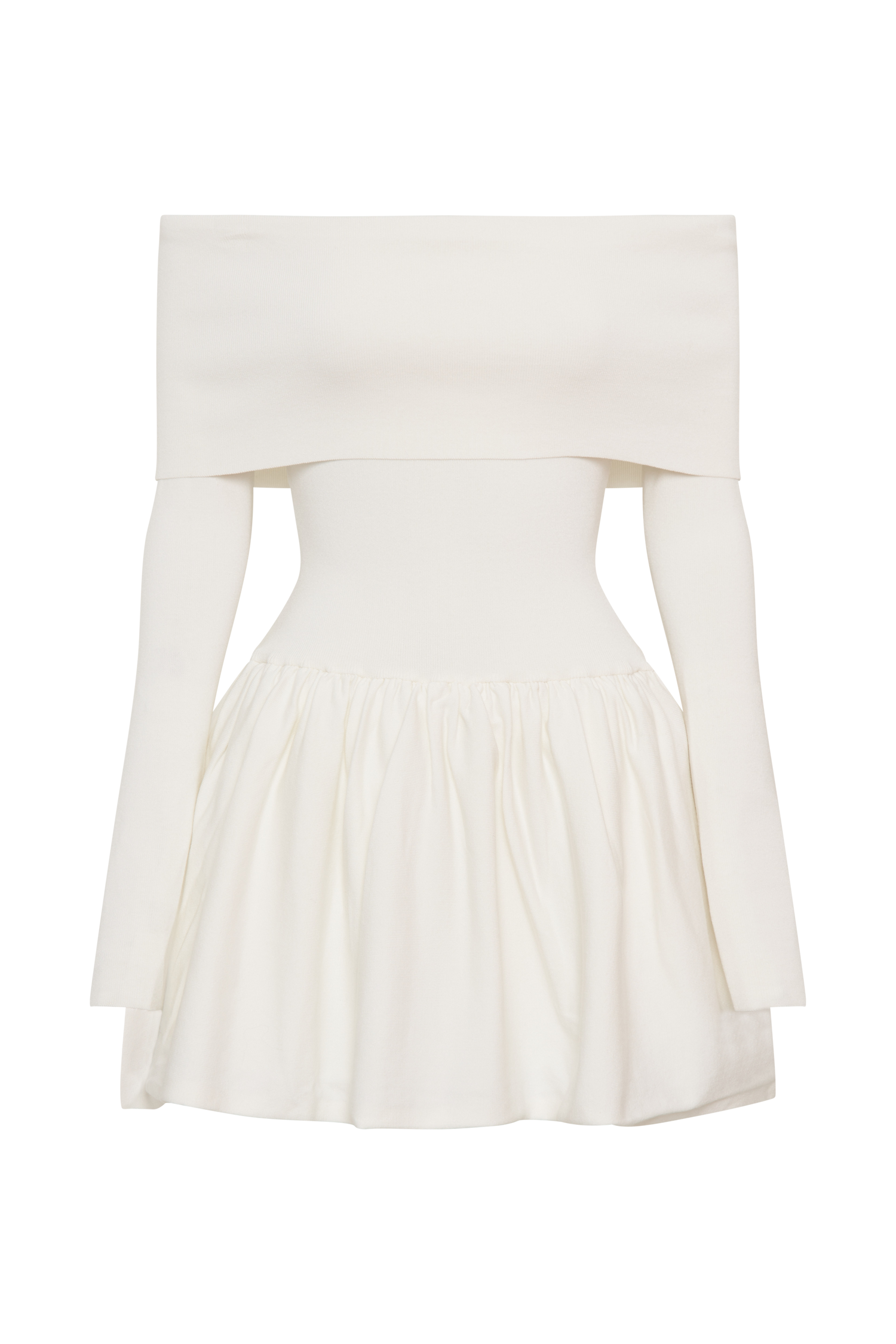 Atlanta Long Sleeve Mini Dress - Ivory、mySite、solidvoid