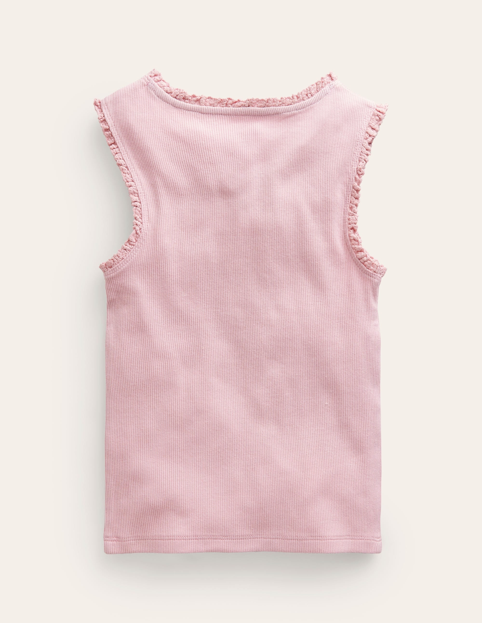  Ribbed Lace Trim Vest-French Pink、mySite、ashleygrahame