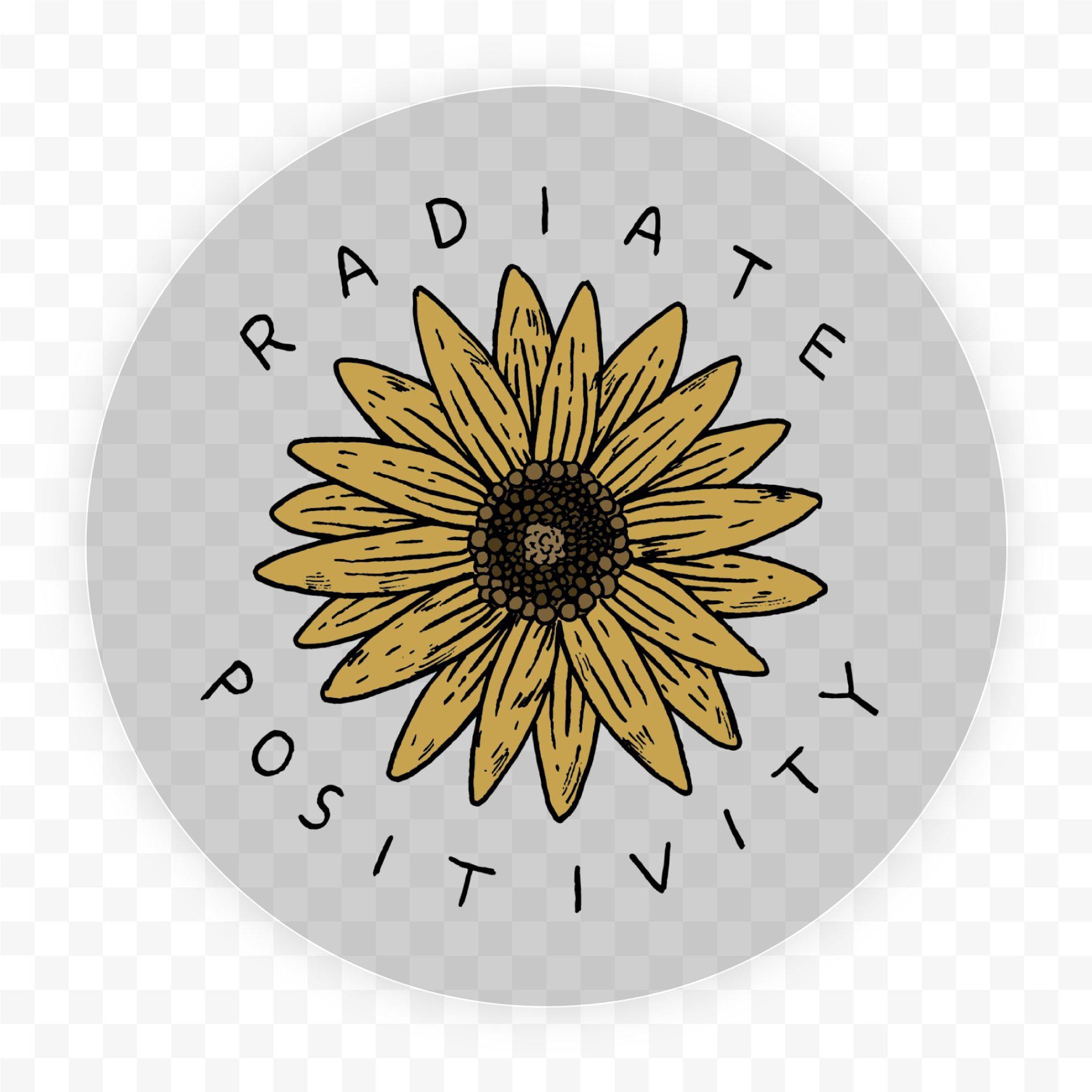  Radiate Positivity Sunflower - Clear Sticker、mySite、elrpsem3k