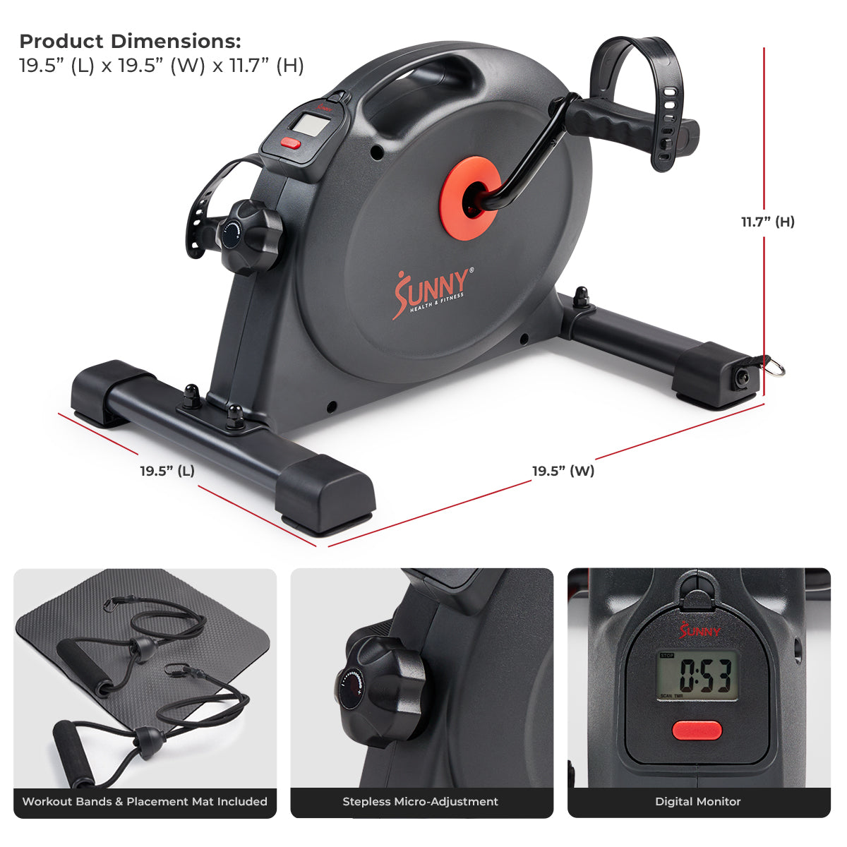  Smart Mini Exercise Bike + Resistance Bands & Mat、mySite、ghnorth