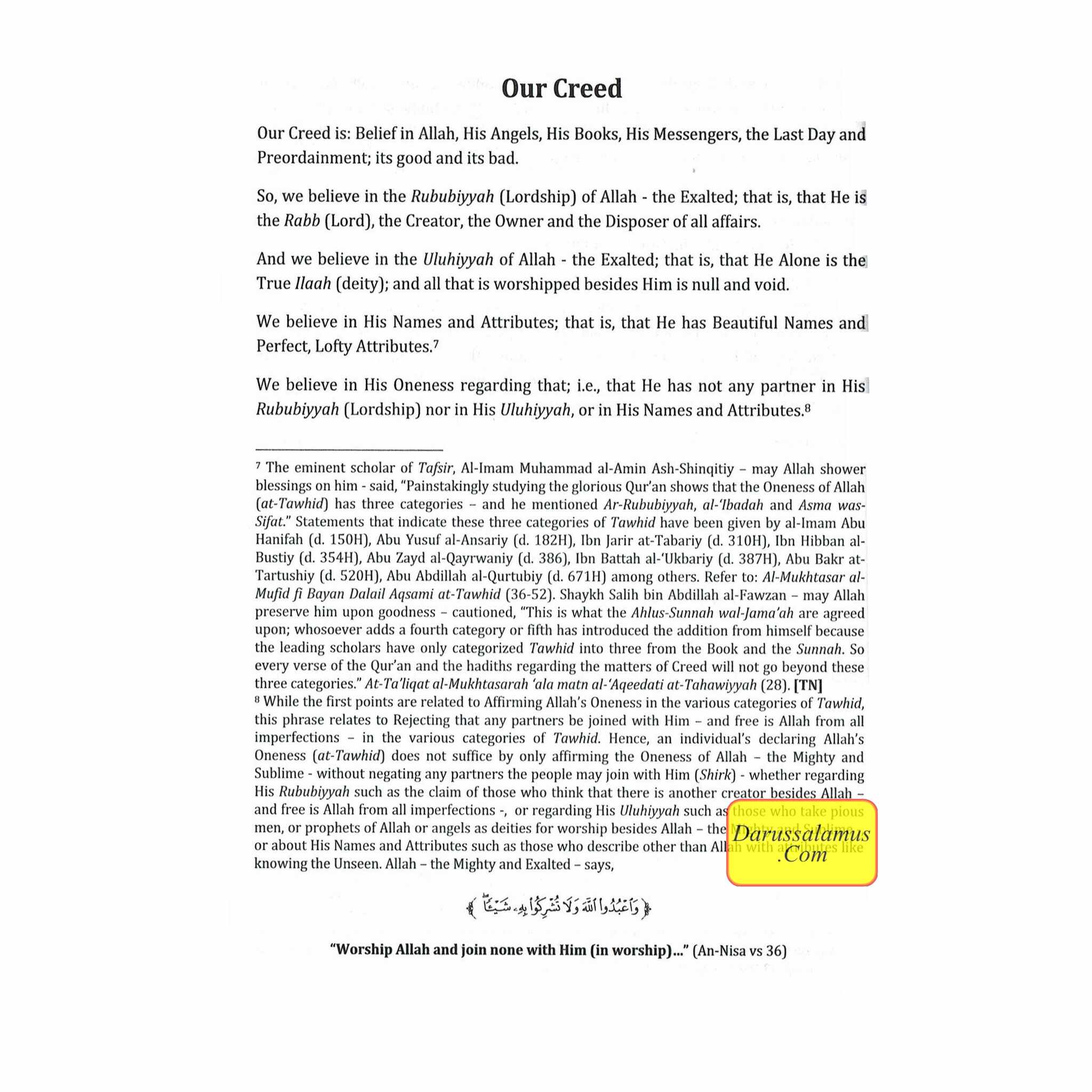 Creed Of The Ahlus-Sunnah Wal-Jamaaah By Muhammad Bin Salih Al-Uthaymin、mySite、topwebapps