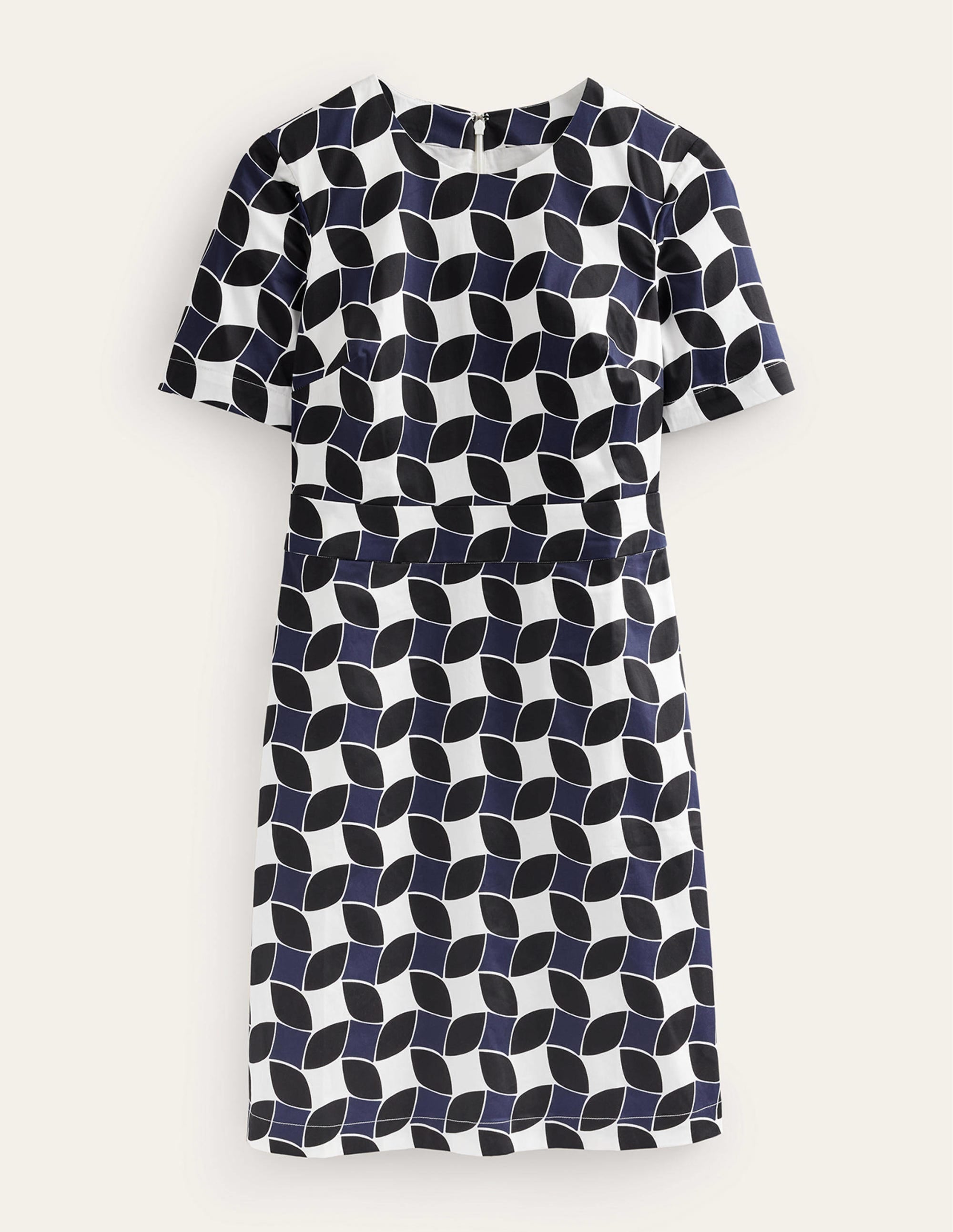 Alexa Cotton Shift Dress-Navy, Abstract Diamond、mySite、ashleygrahame