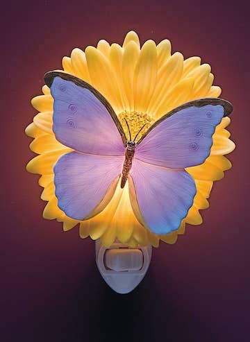 Blue Butterfly on Sunflower Night Light、mySite、g9winljtr