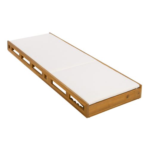 LOUNGE CHAISE SET, ACACIA WOOD WITH WATER-RESISTANT LOUNGE CUSHIONS (CREAM & 4 INCH THICK) - MATCHING DARK GREY VERSION AVAILABLE、、eastwooduniform