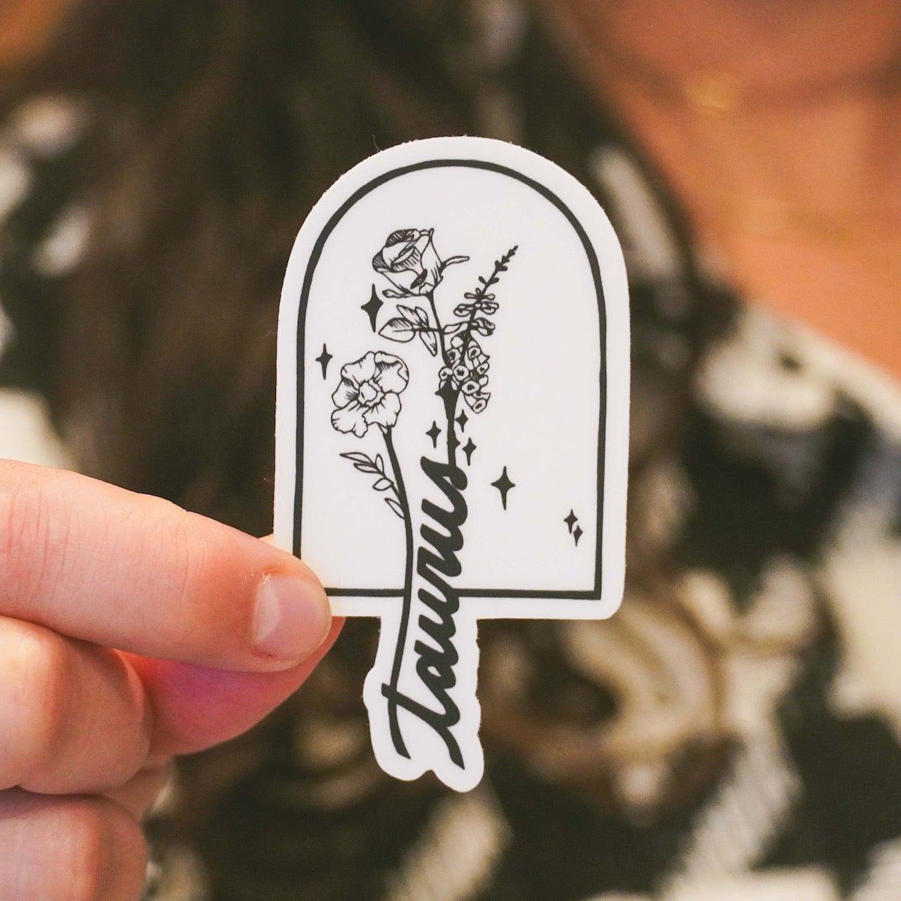 Taurus Rose Poppy & Foxglove Zodiac Sticker、mySite、elrpsem3k